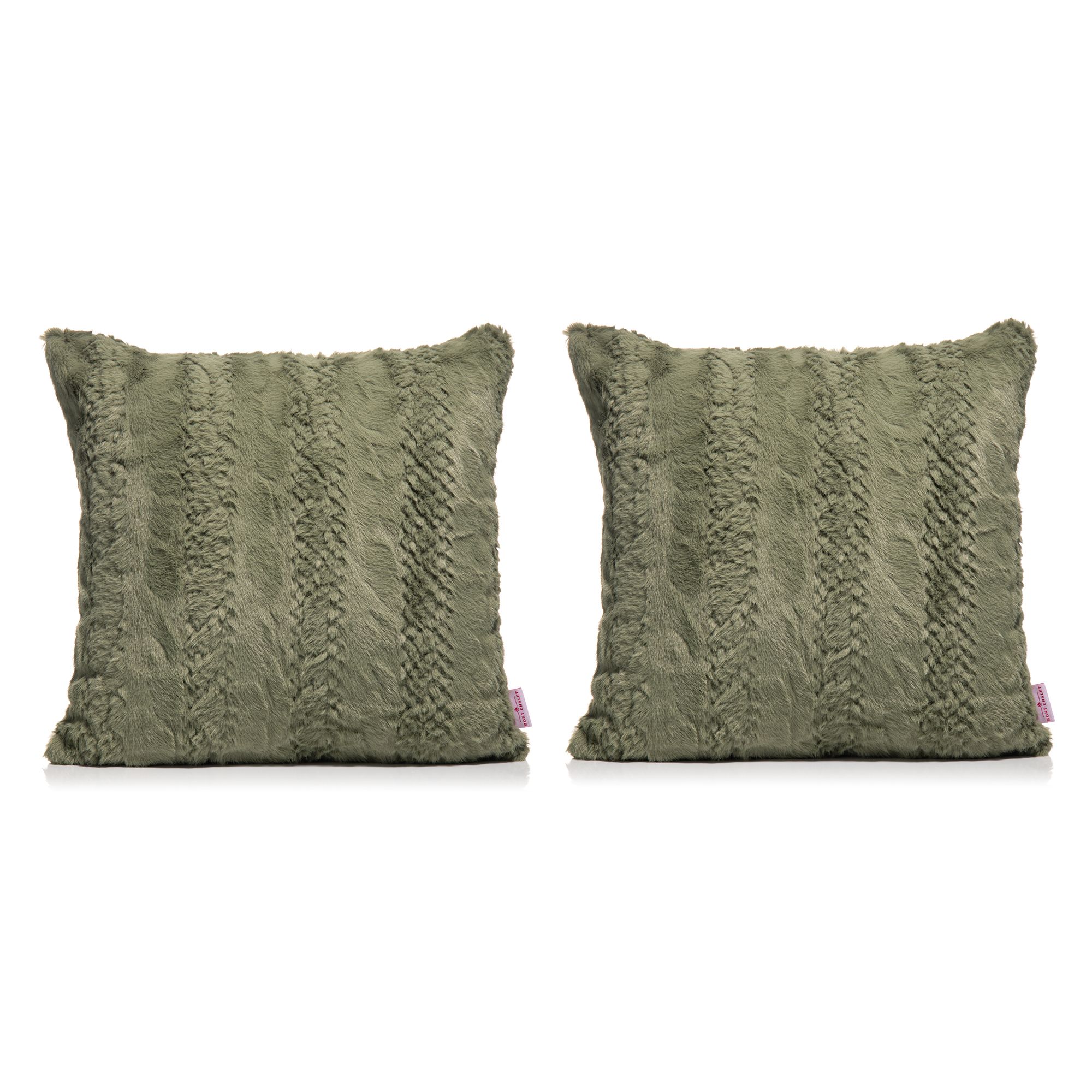 MONT CHALET 2 Fellimitat- Kissenhüllen 50x50cm Tierfell-Struktur Mikrofaser-Abseite