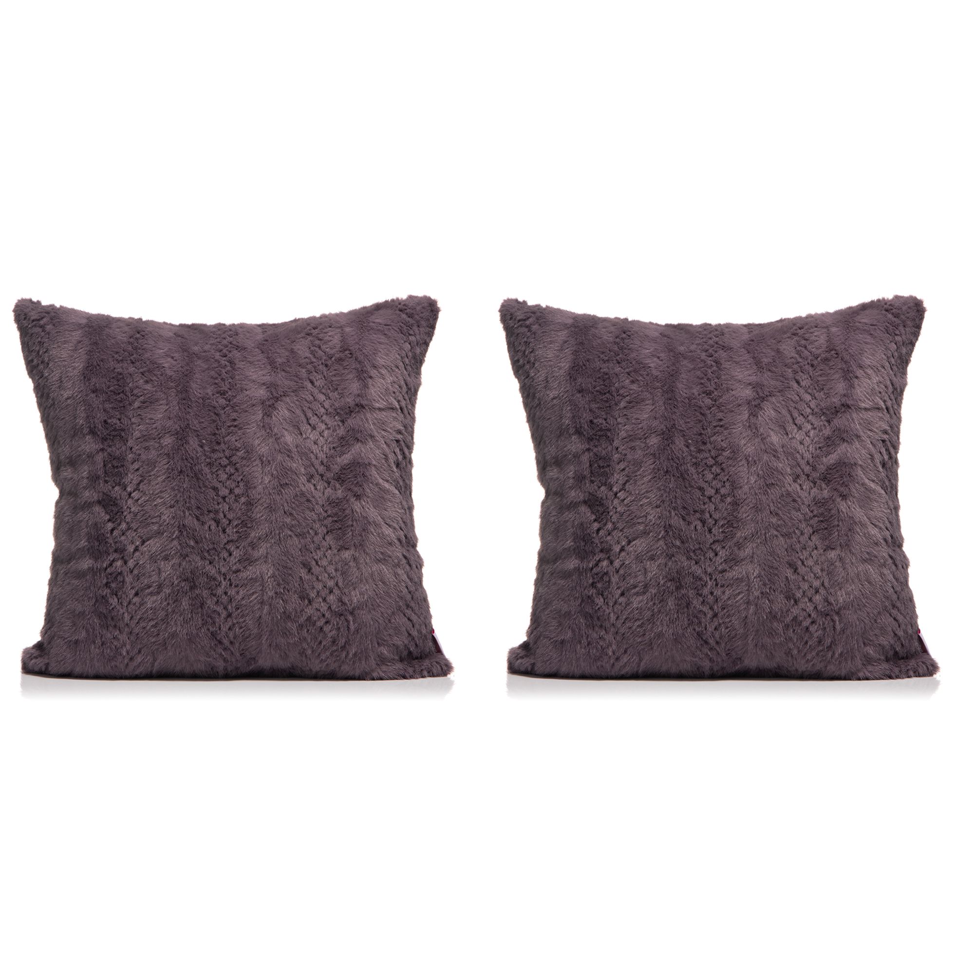 MONT CHALET 2 Fellimitat- Kissenhüllen 50x50cm Tierfell-Struktur Mikrofaser-Abseite