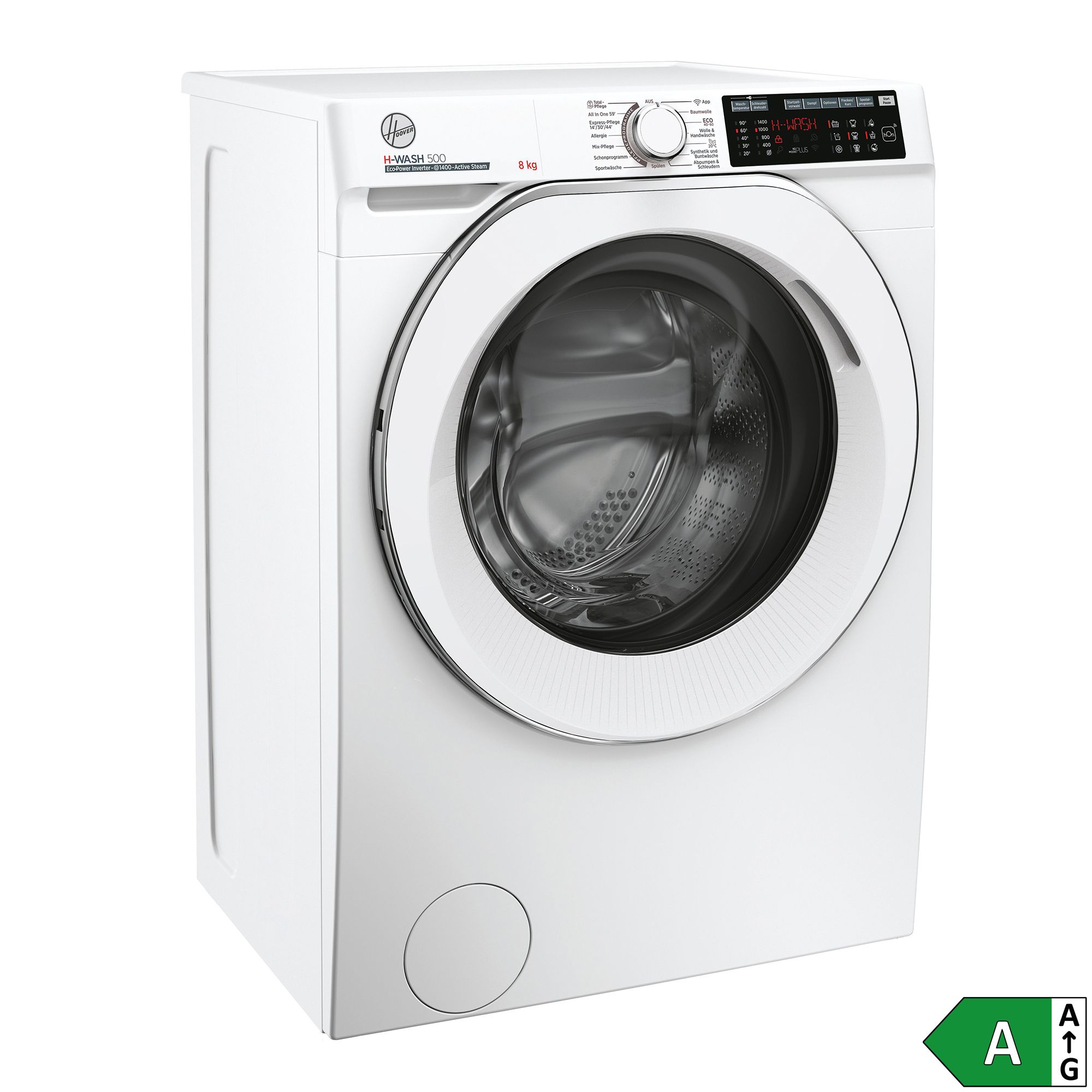 HOOVER Waschmaschine 8kg, EEK A 16 Programme App-Bedienung, Energieeffizienzklasse A