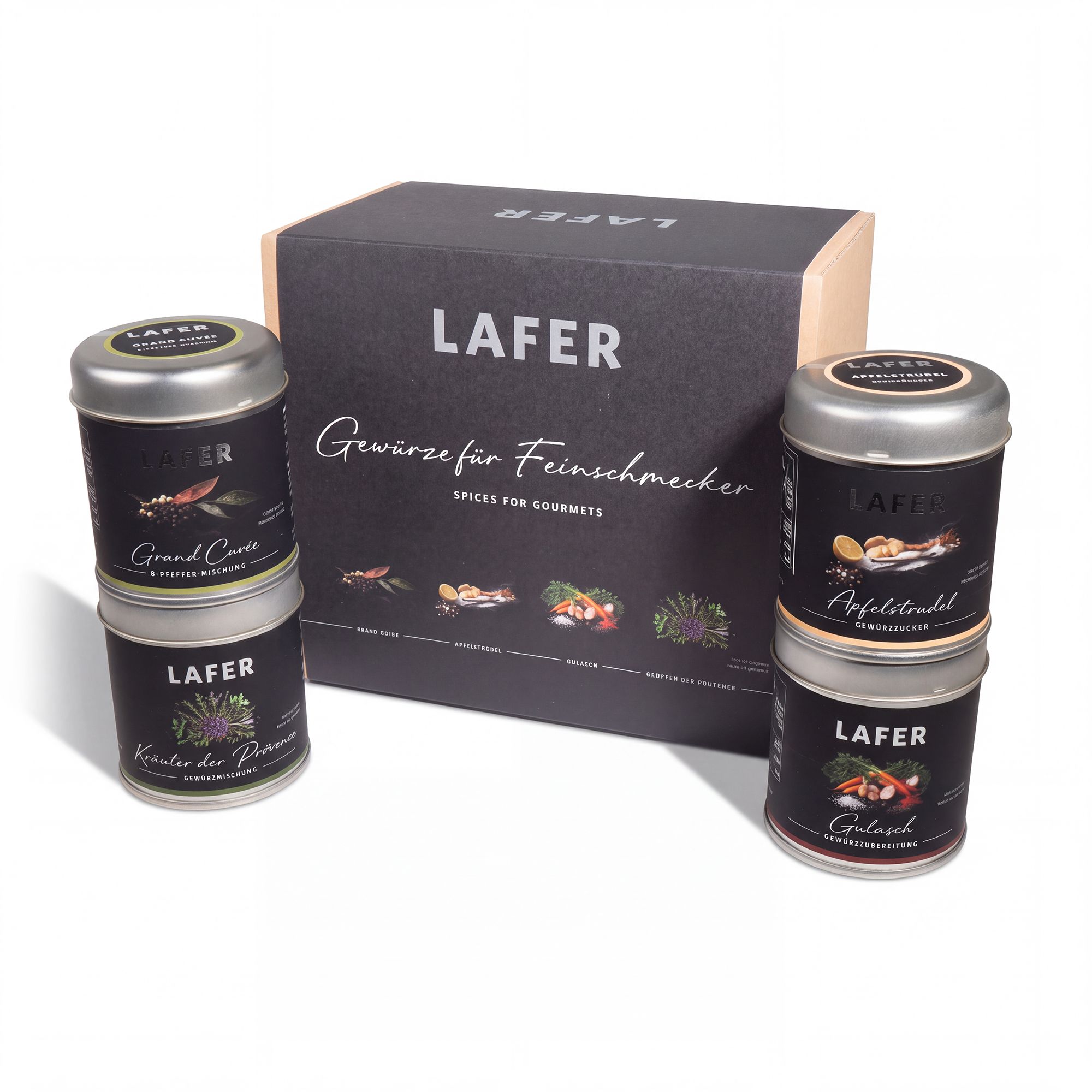 LAFER Gewürze Geschenkbox 4 versch. Sorten Inhalt: 225 g