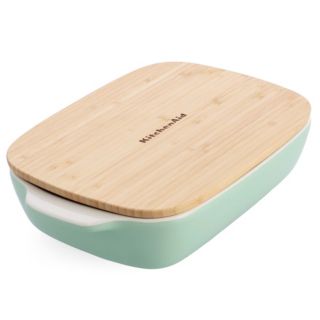 KITCHENAID® Auflaufform rechteckig 32,8x19,5x7,5cm inkl. Bambusdeckel