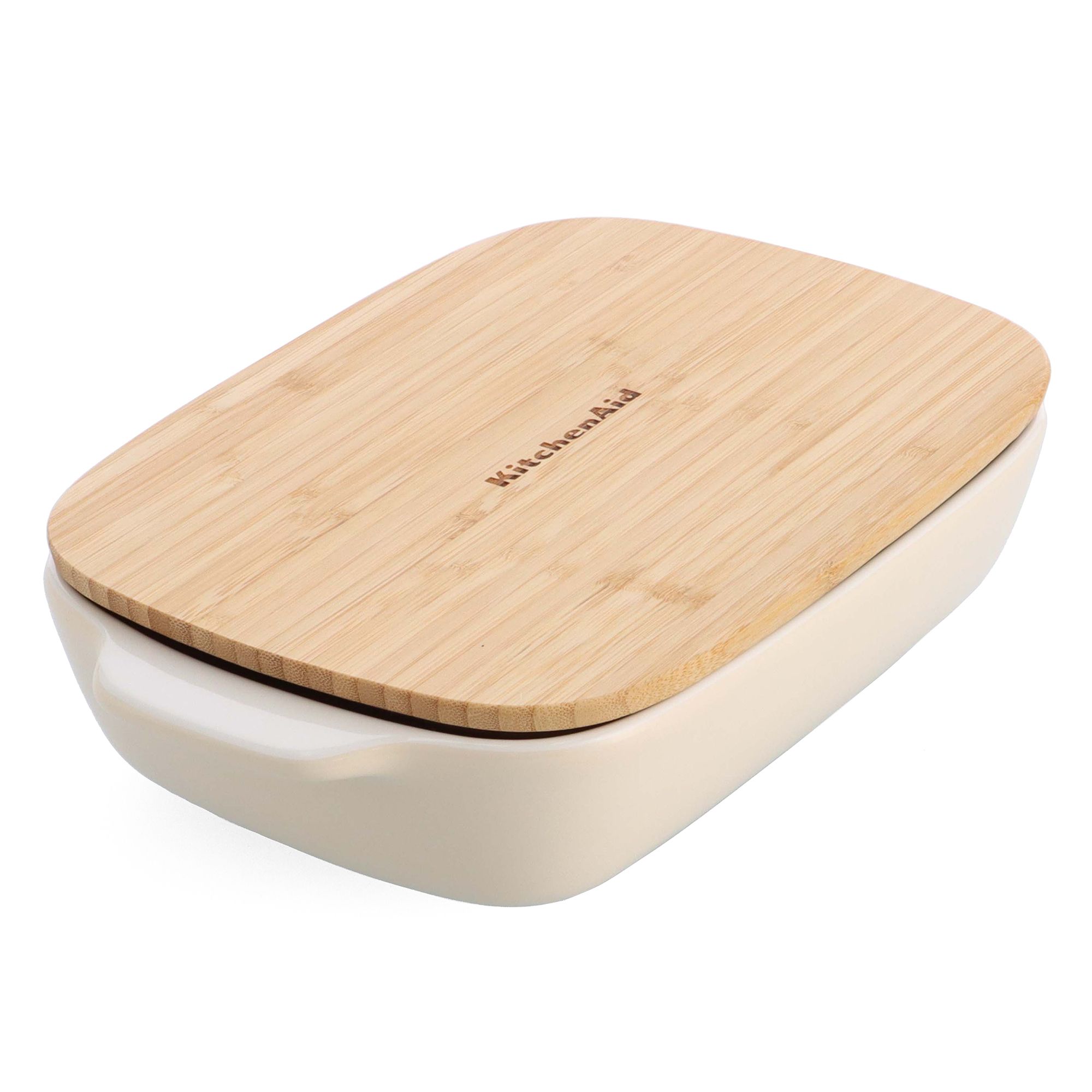KITCHENAID® Auflaufform rechteckig 32,8x19,5x7,5cm inkl. Bambusdeckel