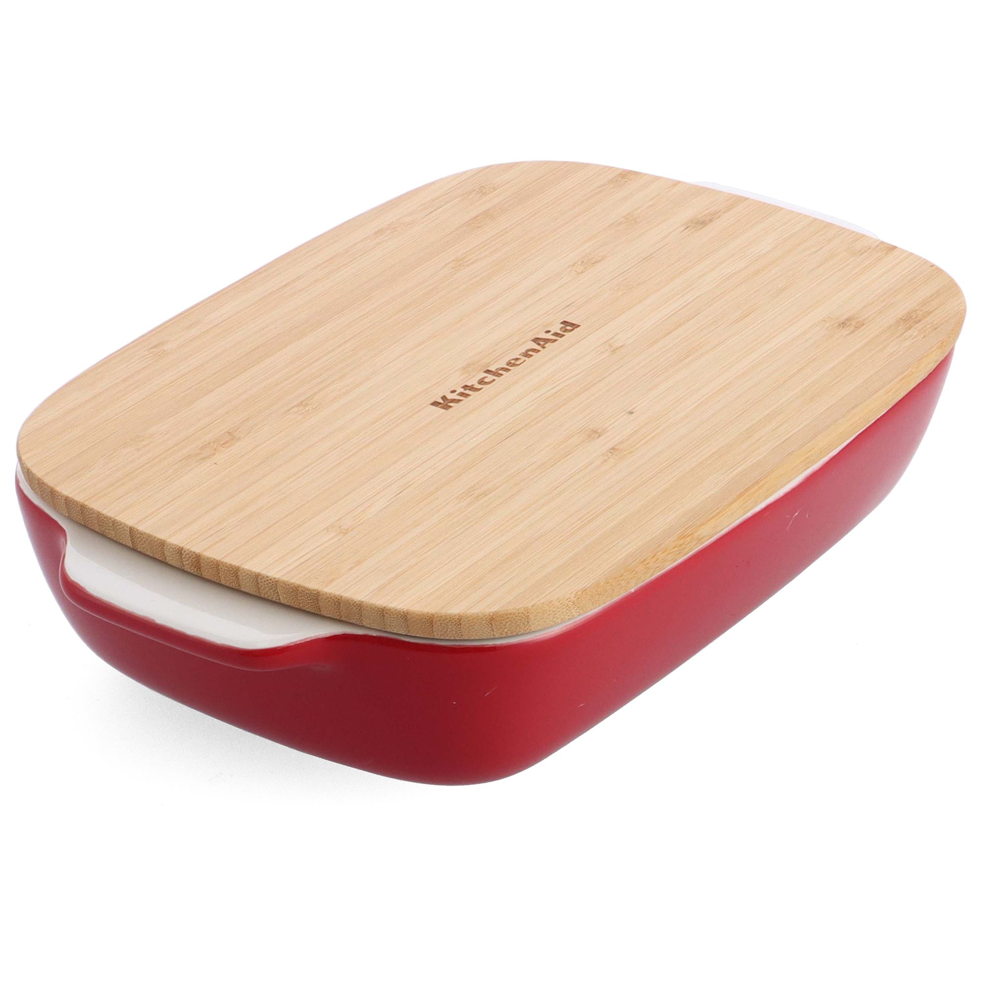 KITCHENAID® Auflaufform rechteckig 32,8x19,5x7,5cm inkl. Bambusdeckel