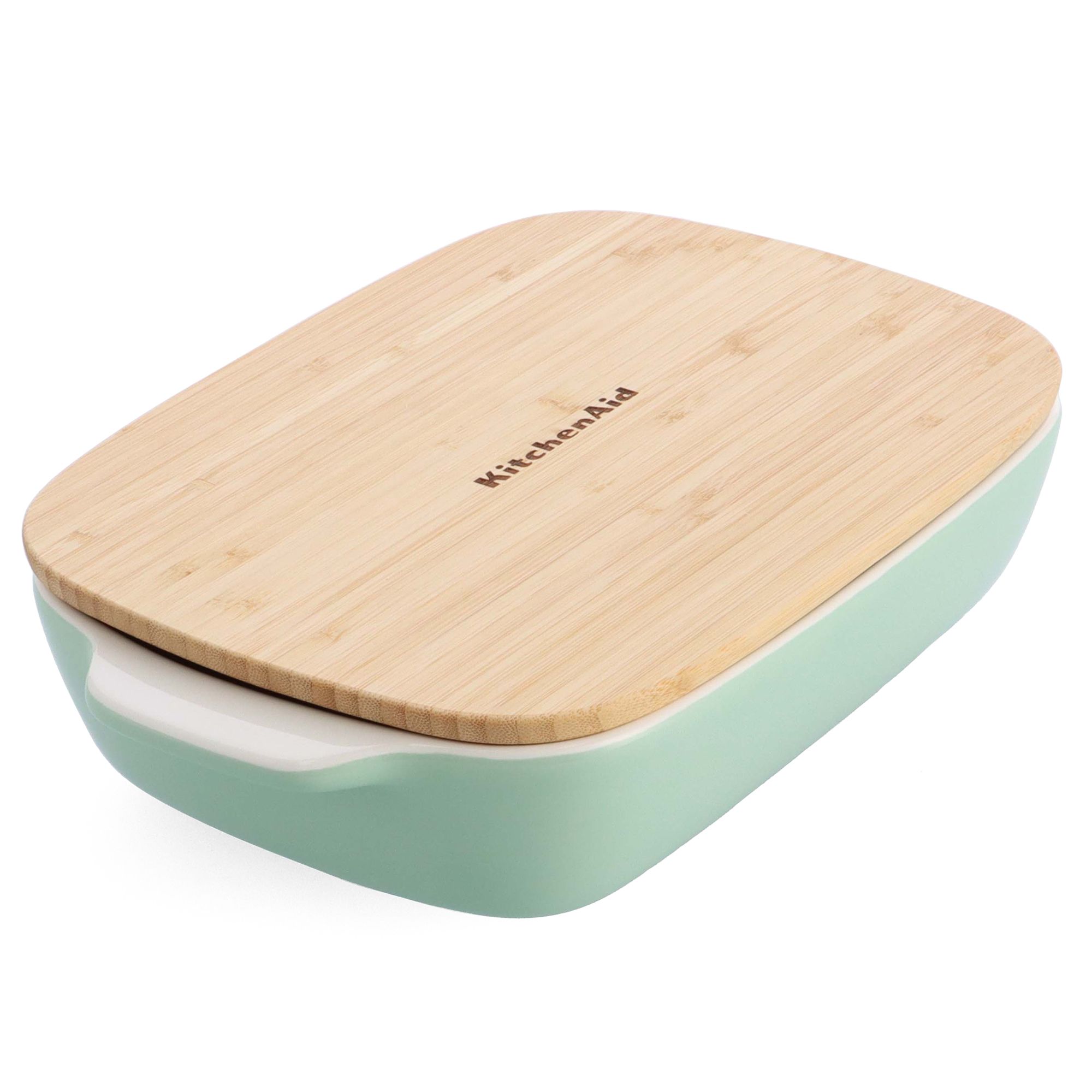 KITCHENAID® Auflaufform rechteckig 32,8x19,5x7,5cm inkl. Bambusdeckel