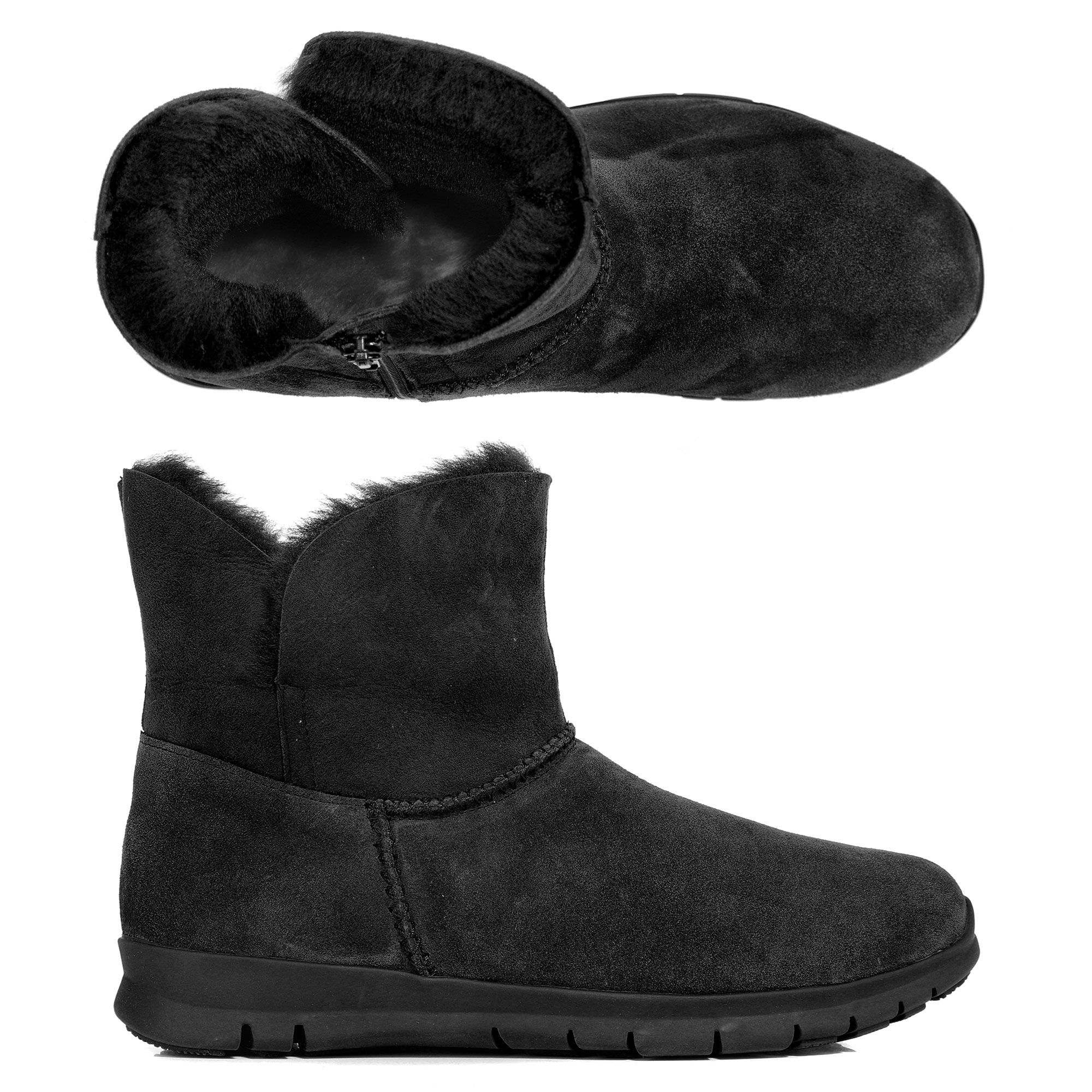 B-Ware VITAFORM Damen-Stiefelette Lammfellfutter 2 Looks