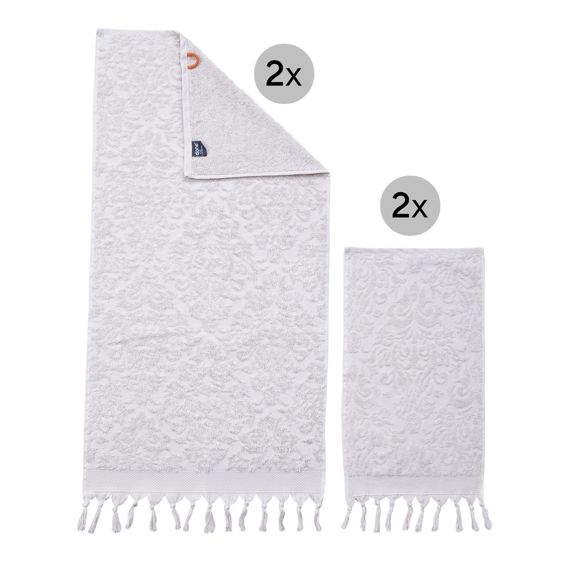 done.® 4tlg. Handtuch-Set PROVENCE ORNAMENTS 100% Baumwolle 30x50cm & 50x100cm