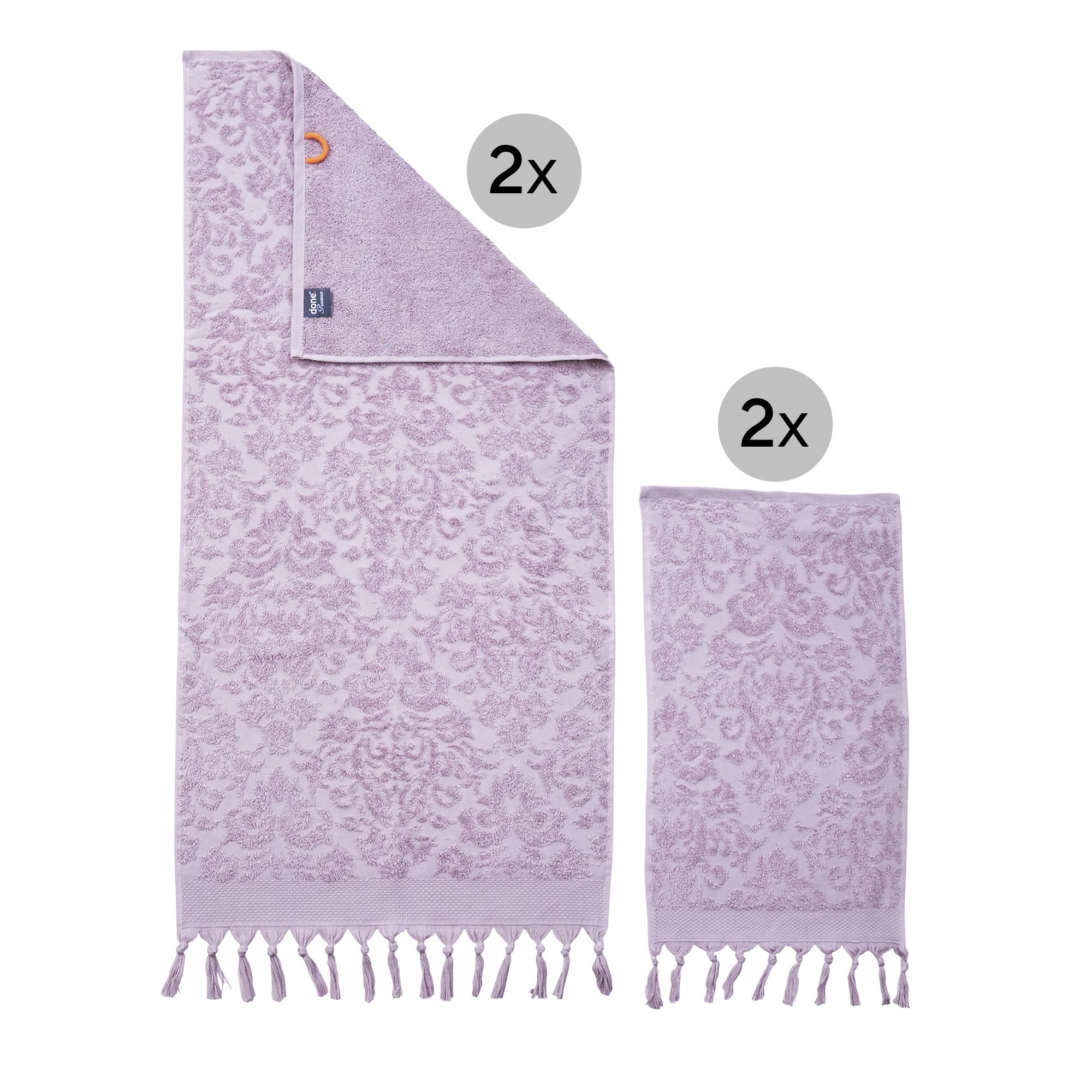 done.® 4tlg. Handtuch-Set PROVENCE ORNAMENTS 100% Baumwolle 30x50cm & 50x100cm