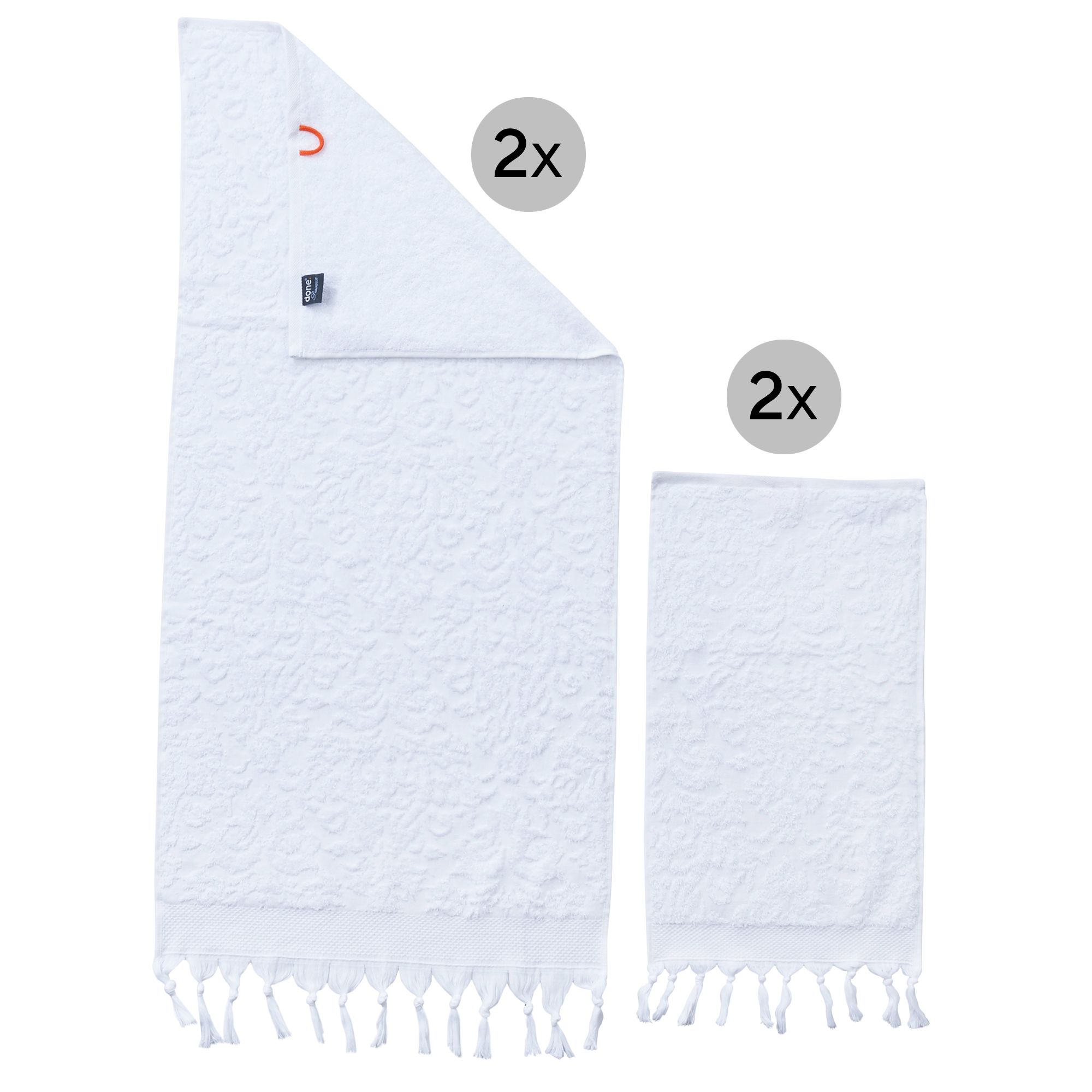 done.® 4tlg. Handtuch-Set PROVENCE ORNAMENTS 100% Baumwolle 30x50cm & 50x100cm