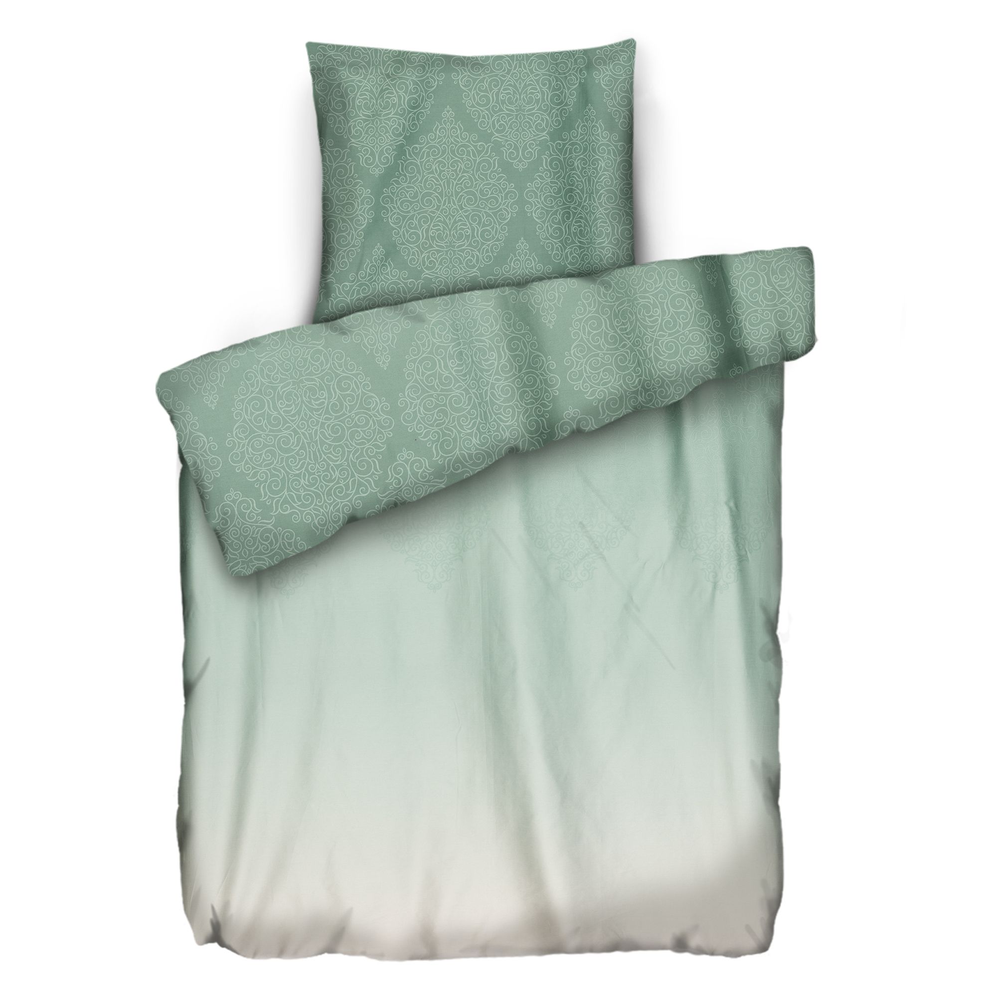 NACHTIGALL Bettwäsche Ornament-Dégradé Baumwoll Satin Einzelbett, 2tlg.