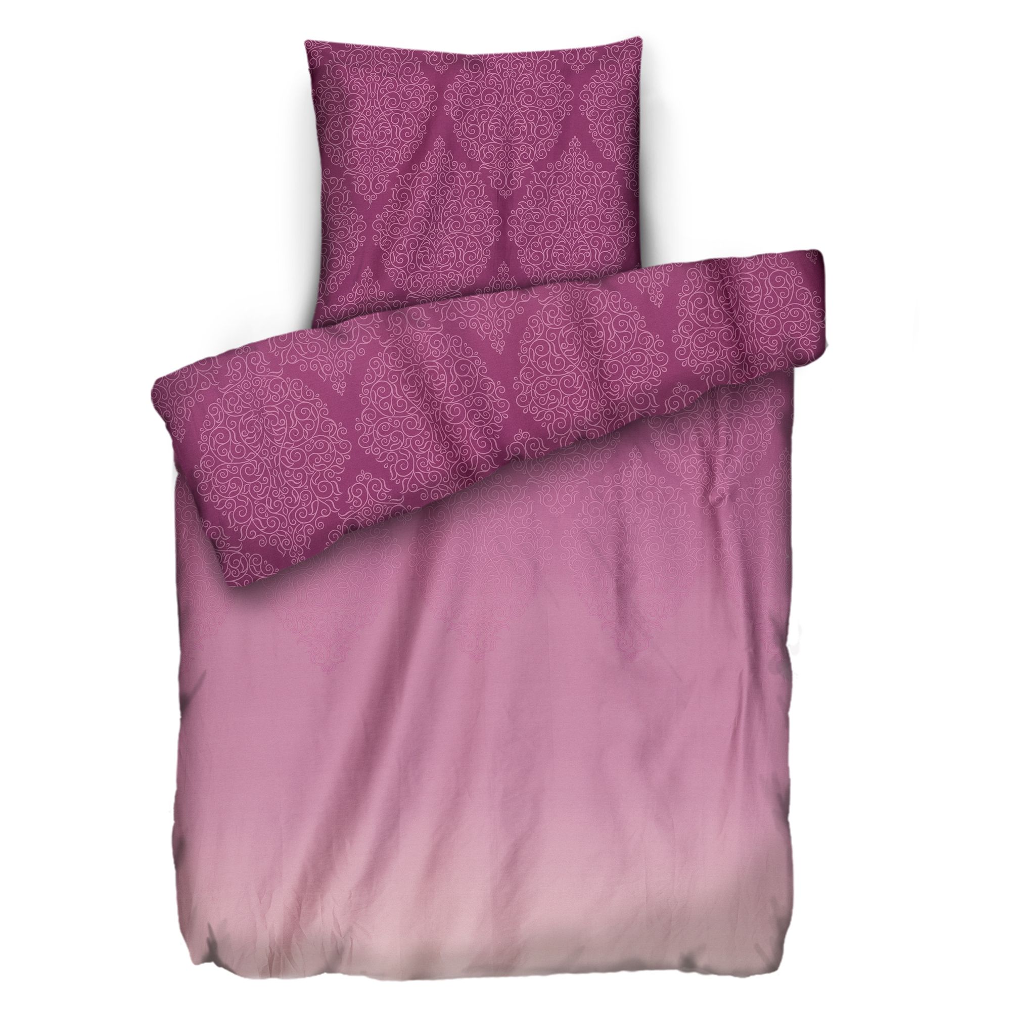 NACHTIGALL Bettwäsche Ornament-Dégradé Baumwoll Satin Einzelbett, 2tlg.