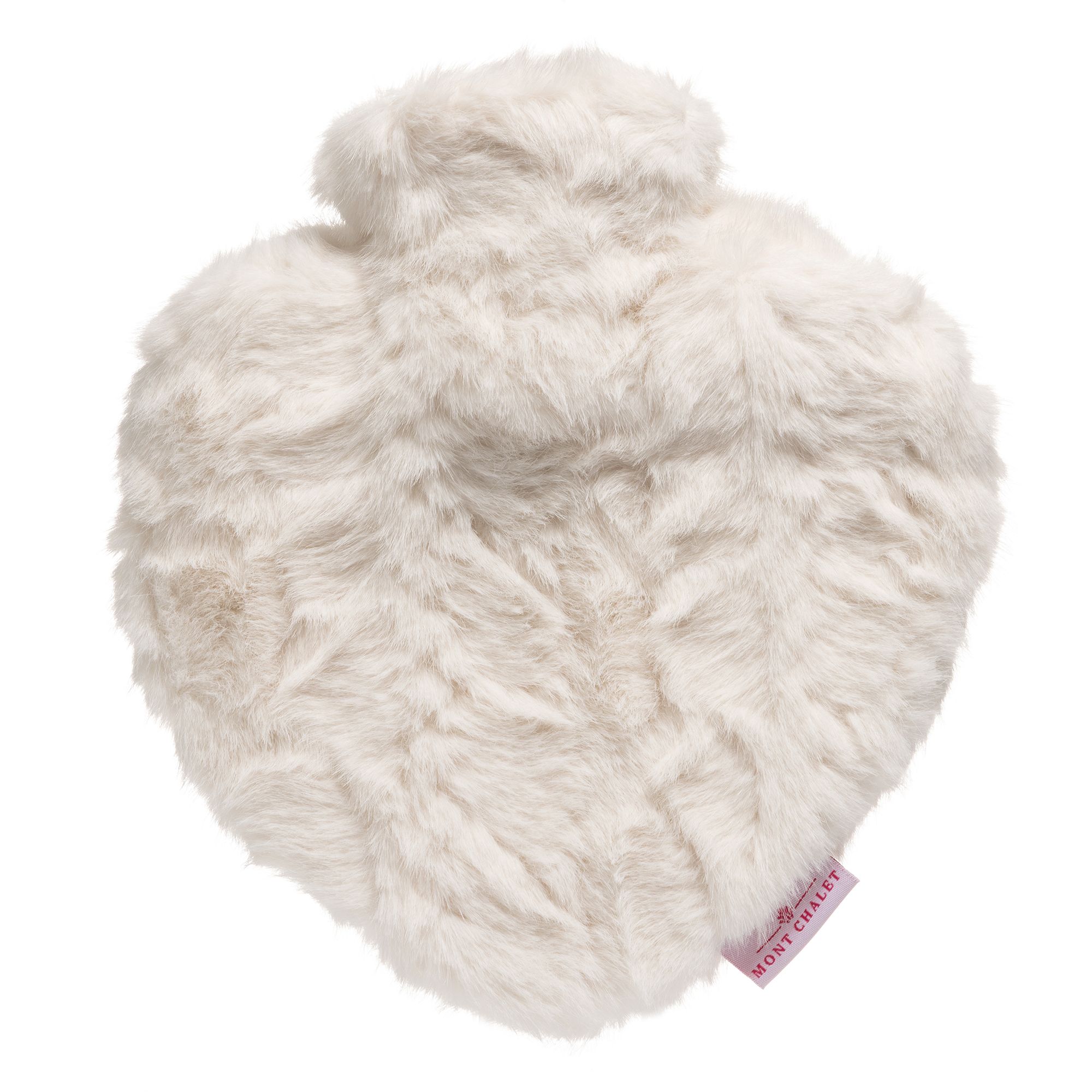 MONT CHALET Fellimitat- Wärmflasche 1L Tierfell-Struktur Herz-Form, 21,5x24cm