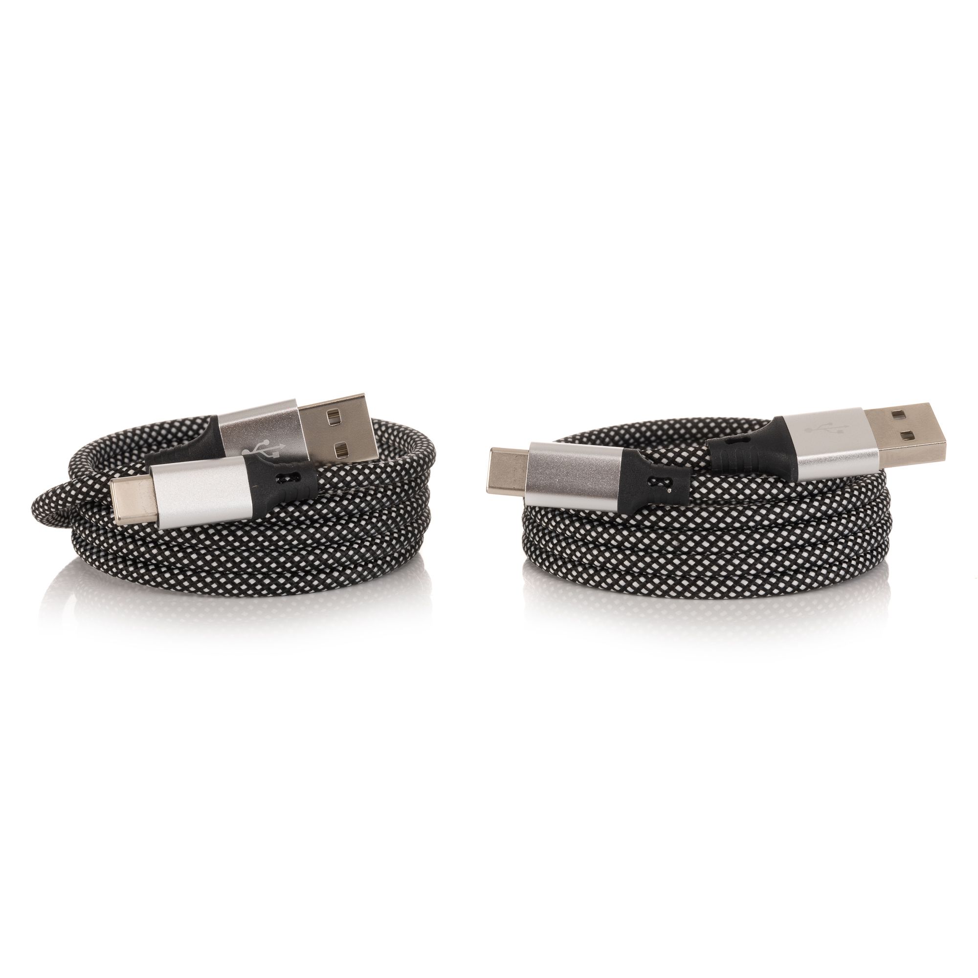 USB-Ladekabel mit praktischer Magnetaufwicklung Kabellänge ca. 1m 2 Stück