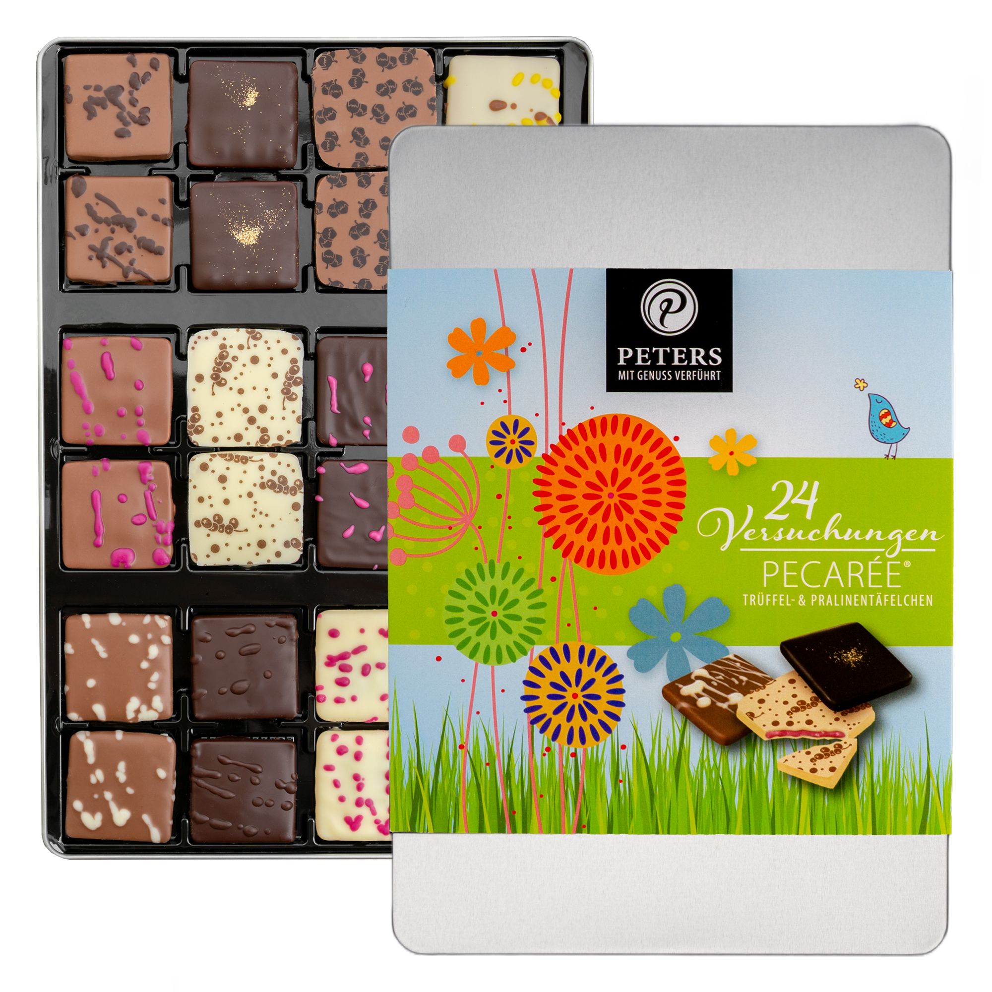  PETERS Pecarée Mischung mit Frühlingsbanderole 12 versch. Sorten Inhalt 255g, 24 Stk.