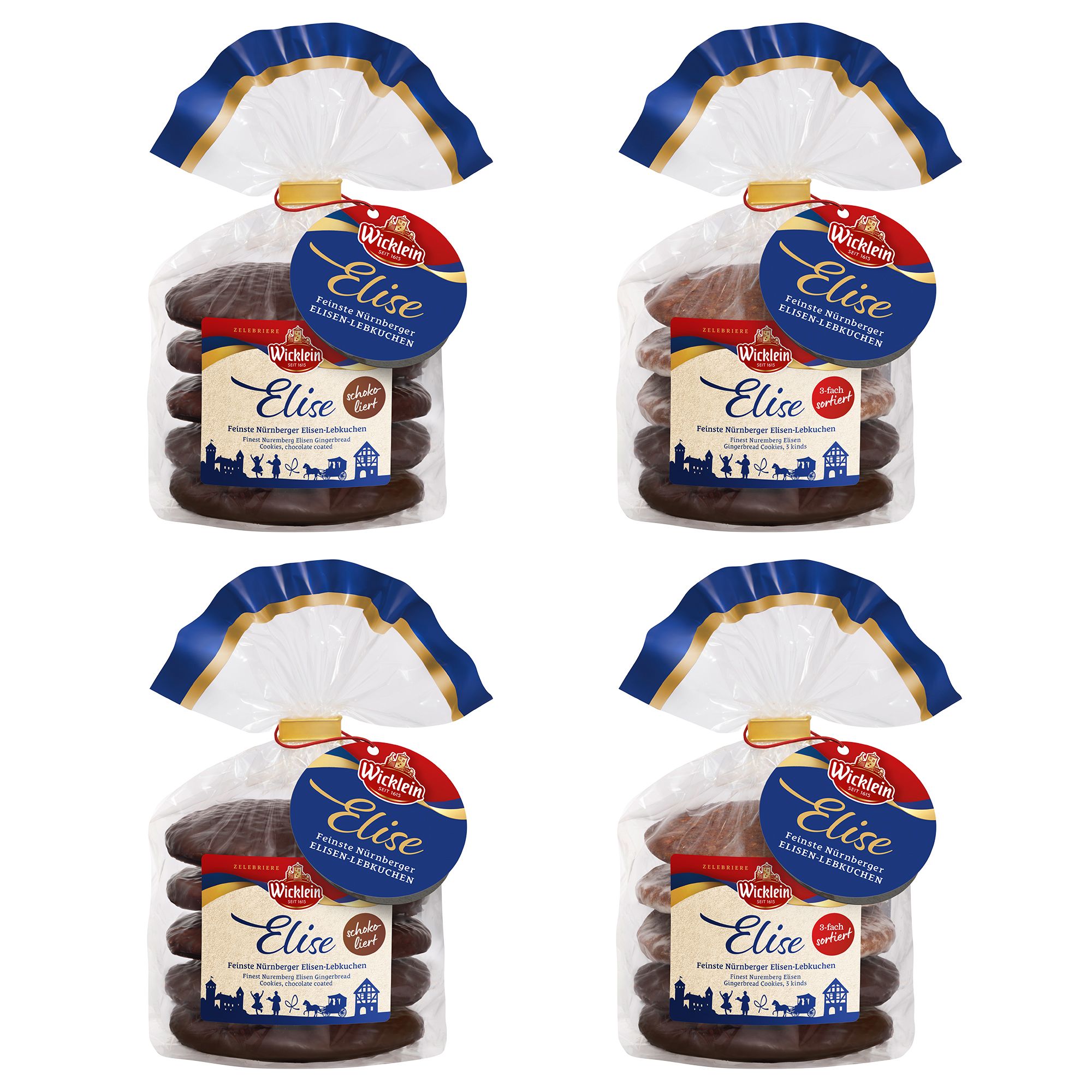 WICKLEIN Elisen Lebkuchen Paket exklusiv bei QVC 4 Packungen, 1.200g