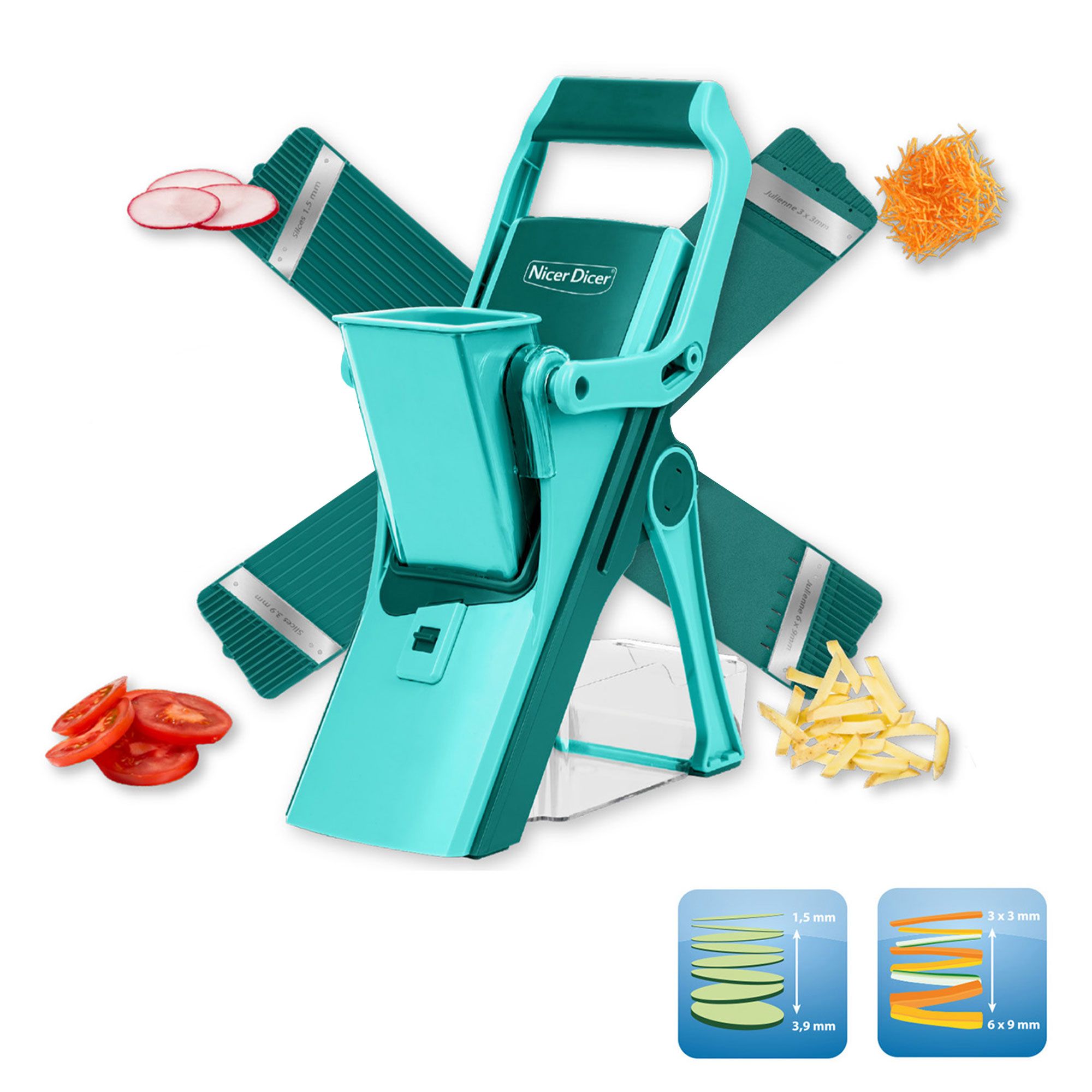 GENIUS Nicer Dicer® Universalhobel Mando 10tlg. Set - QVC.de