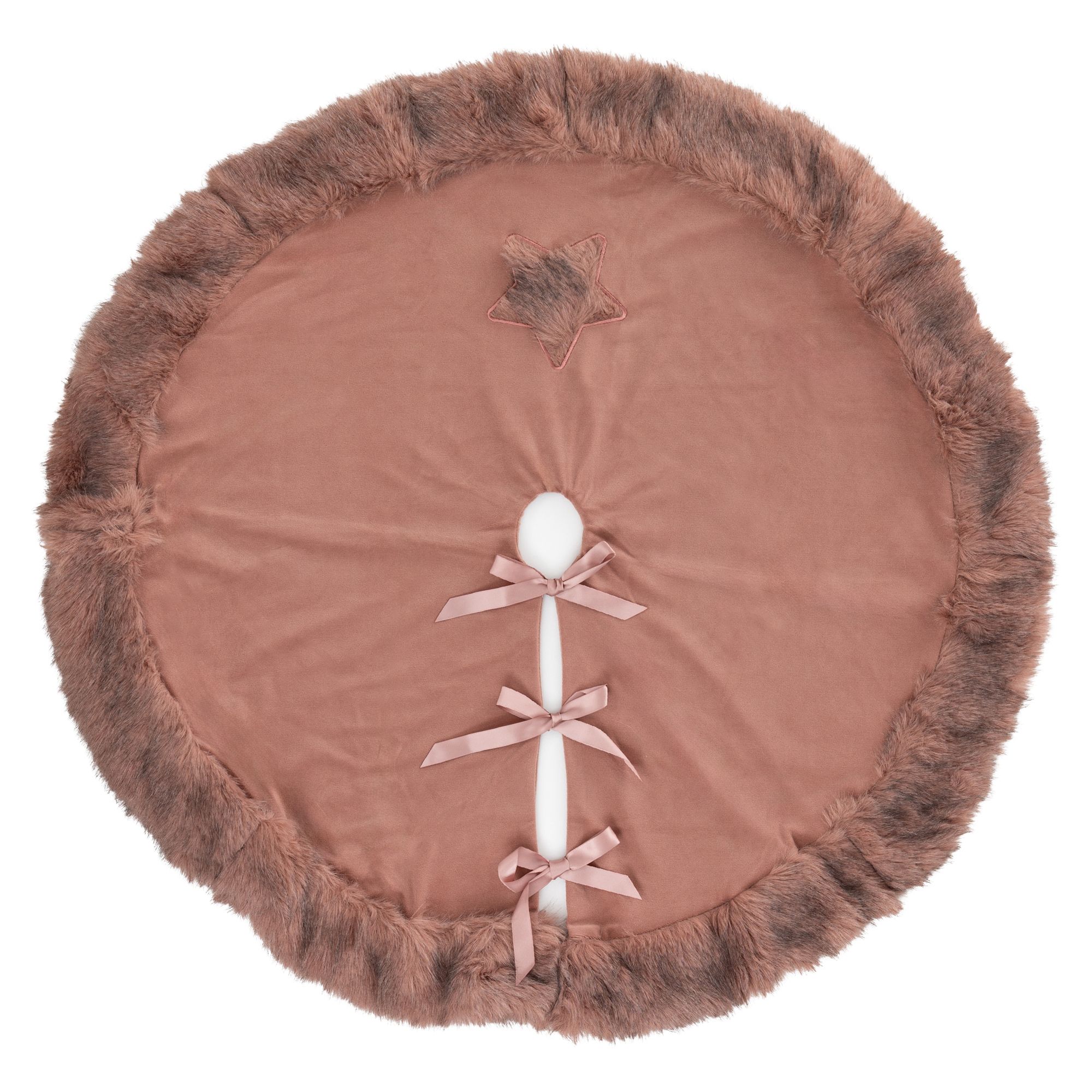 MONT CHALET Christbaum-Decke Webpelz-Fellimitat Bandverschluss waschbar, Ø ca. 95cm