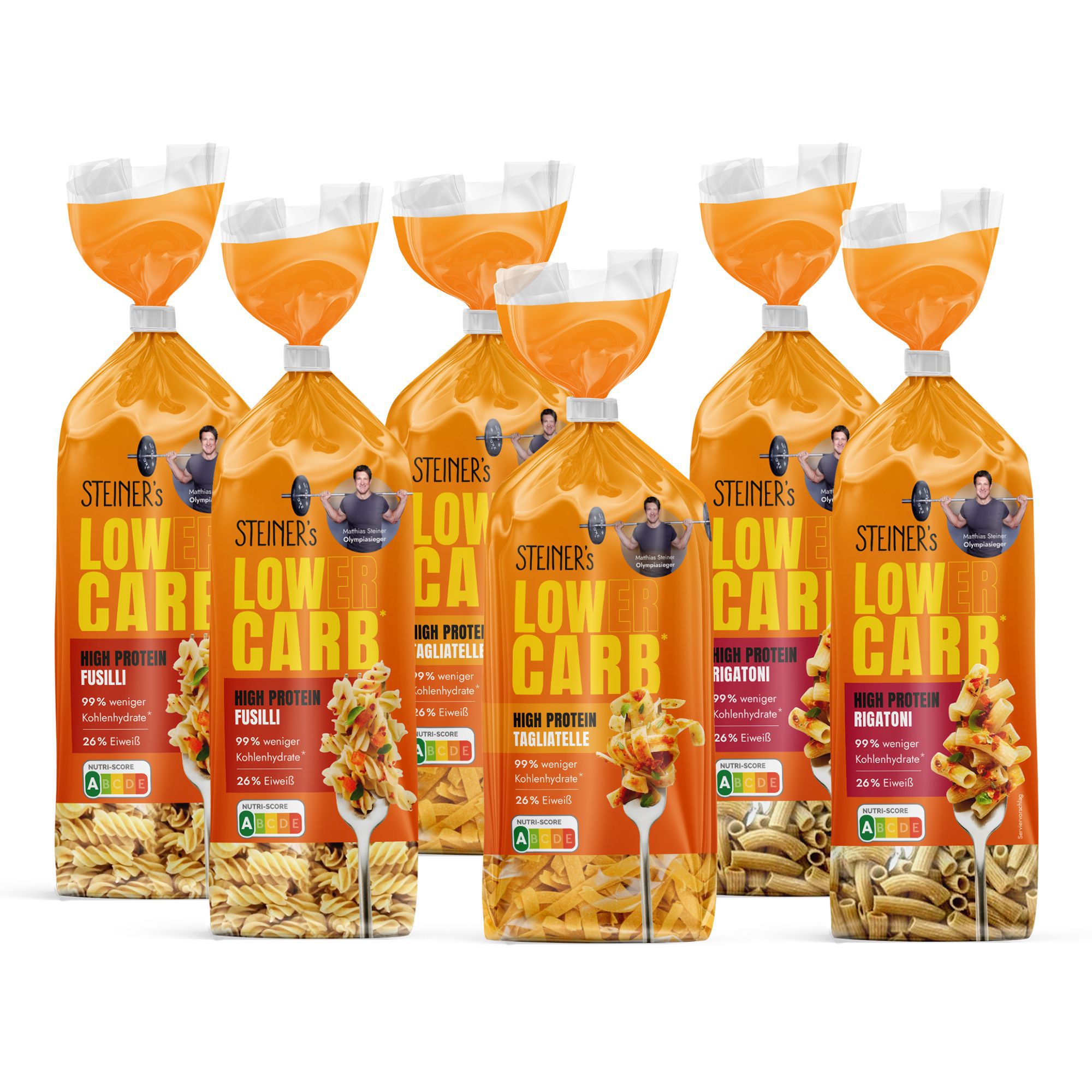 STEINER's Pasta Mix 3 versch. Sorten 6 Packungen Inhalt 1.500g