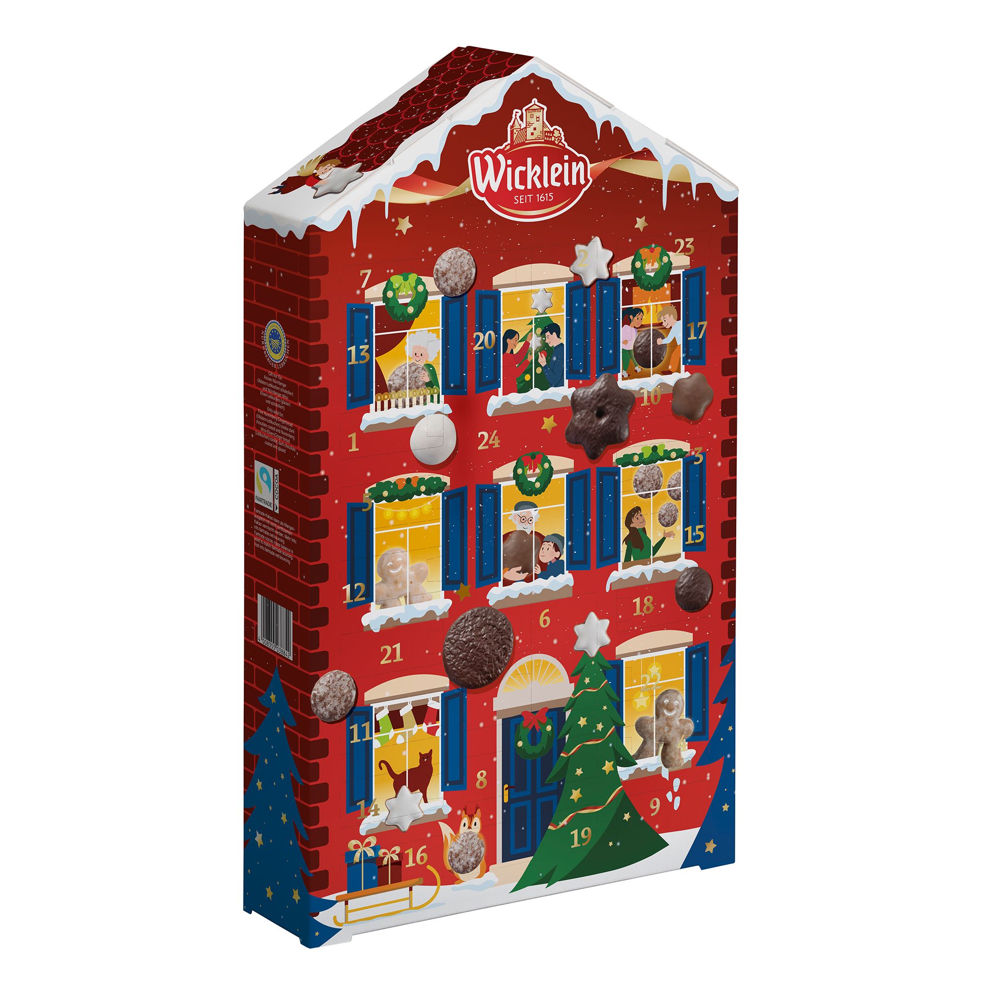  WICKLEIN Lebkuchen/Gebäck Adventskalender exklusiv bei QVC Inhalt 318g
