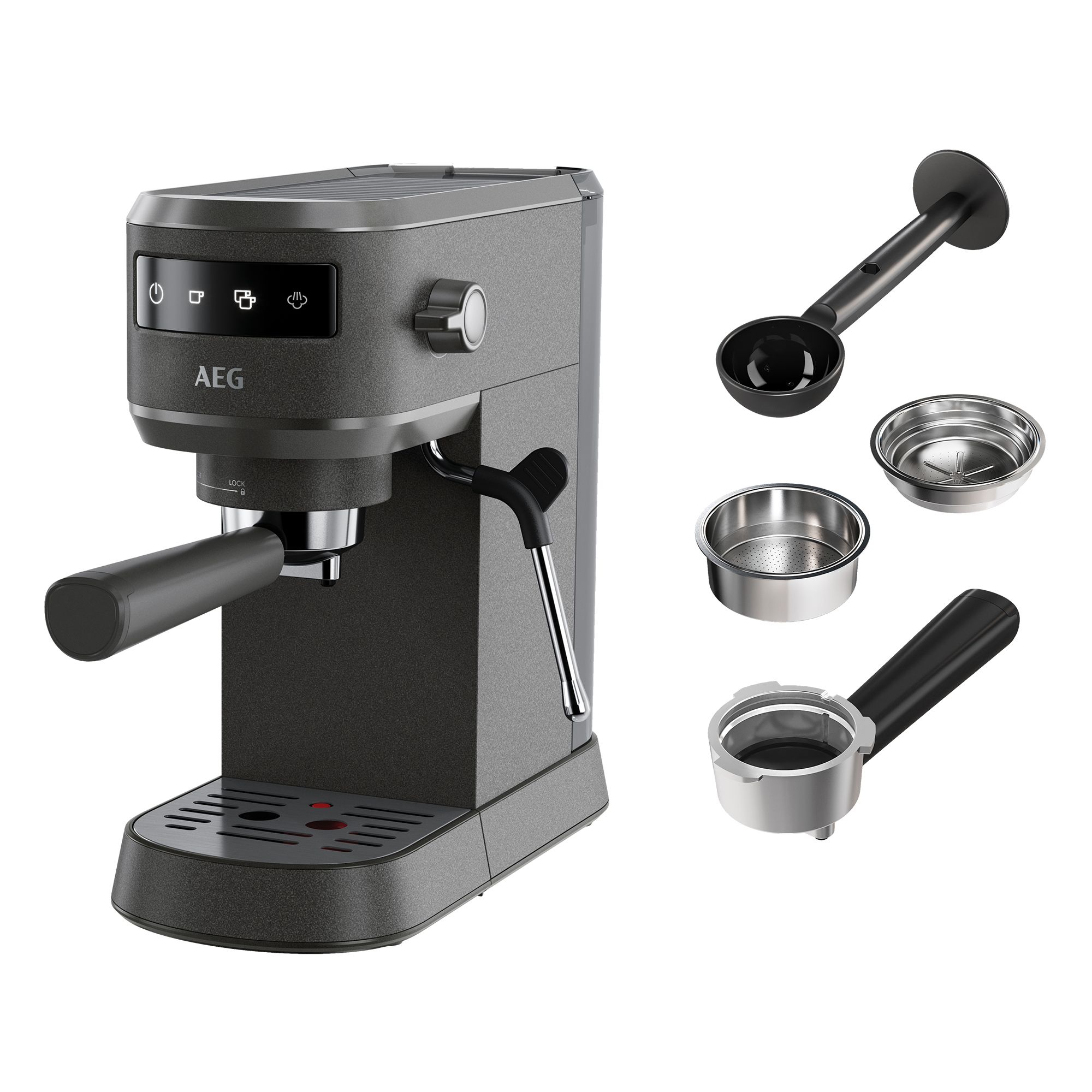 AEG EC6-1-6BST Gourmet 6 Espresso Siebträger Kaffeemaschine Thermo-Technologie