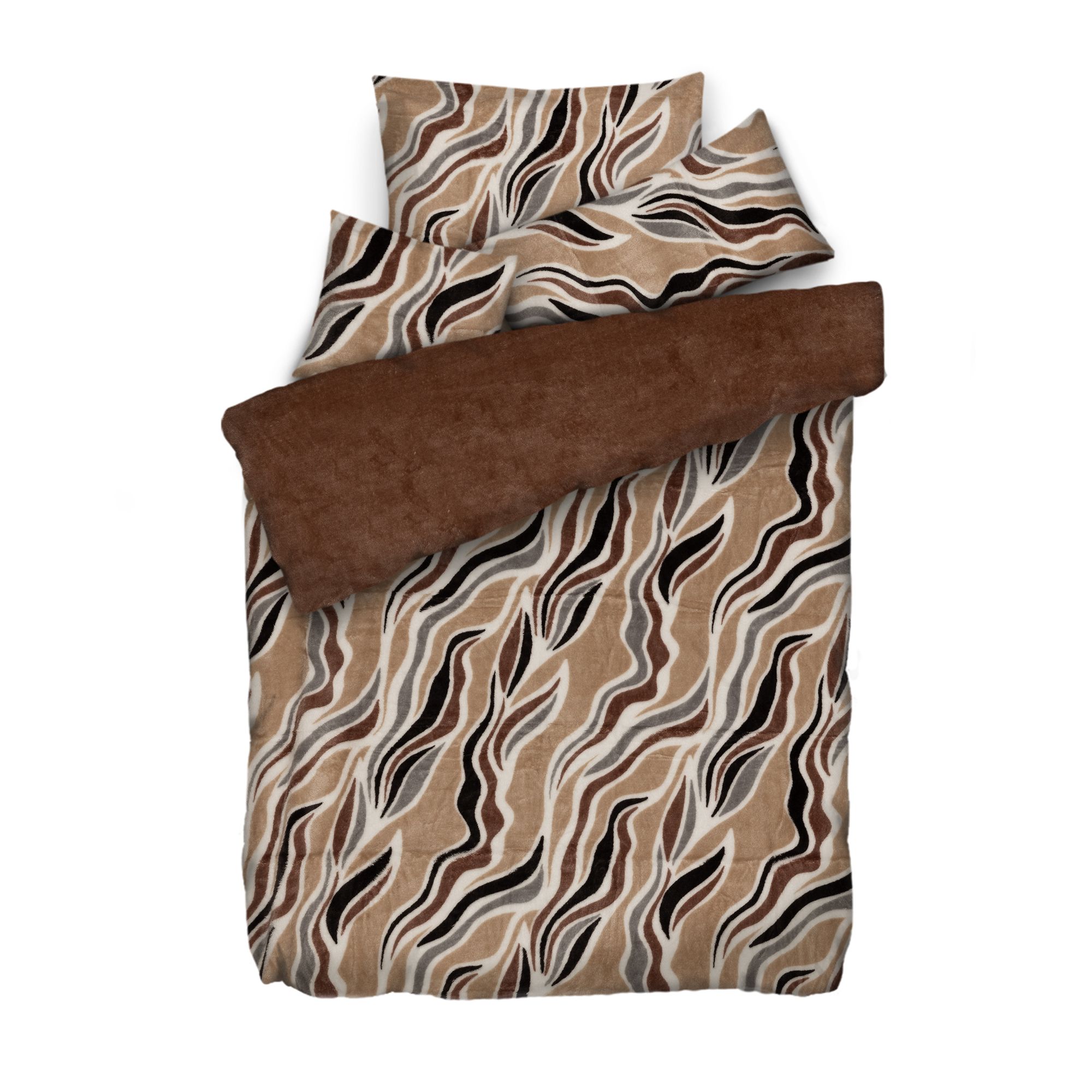 BADIZIO Classic Wendebettwäsche Ranken-Design Mikrofaser Plüsch Einzelbett, 4tlg.