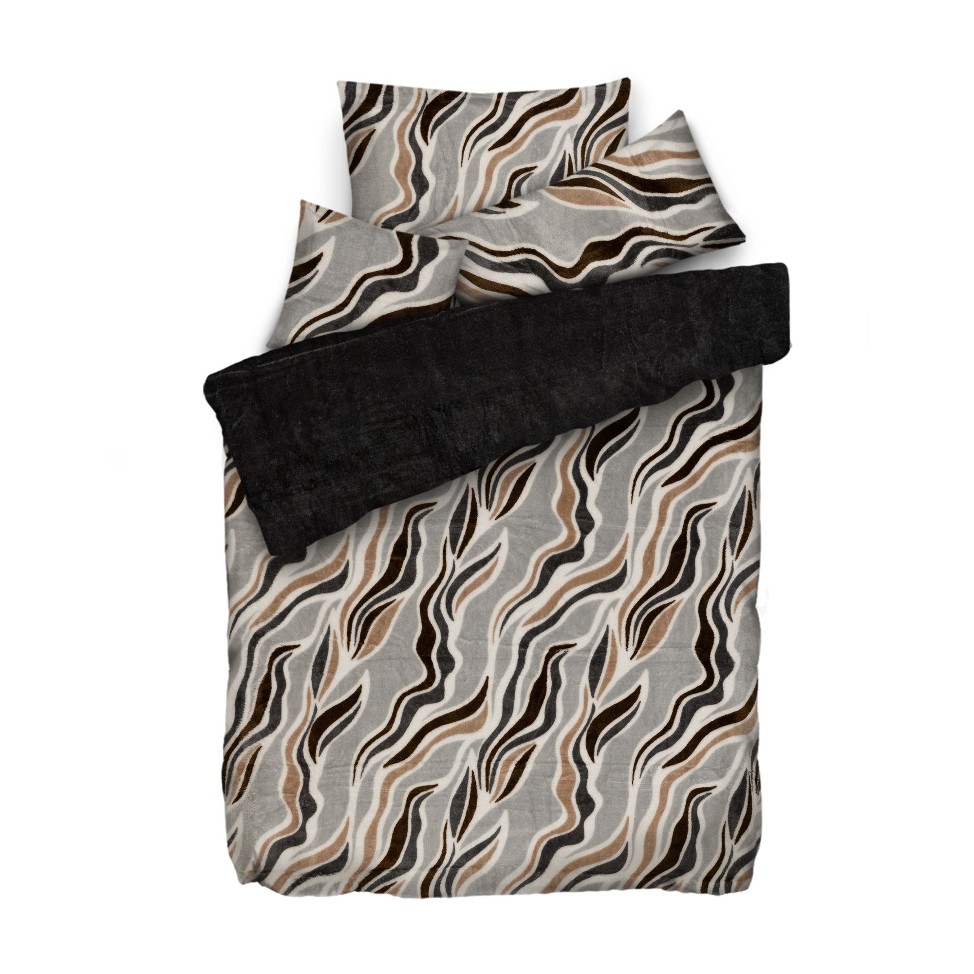 BADIZIO Classic Wendebettwäsche Ranken-Design Mikrofaser Plüsch Einzelbett, 4tlg.