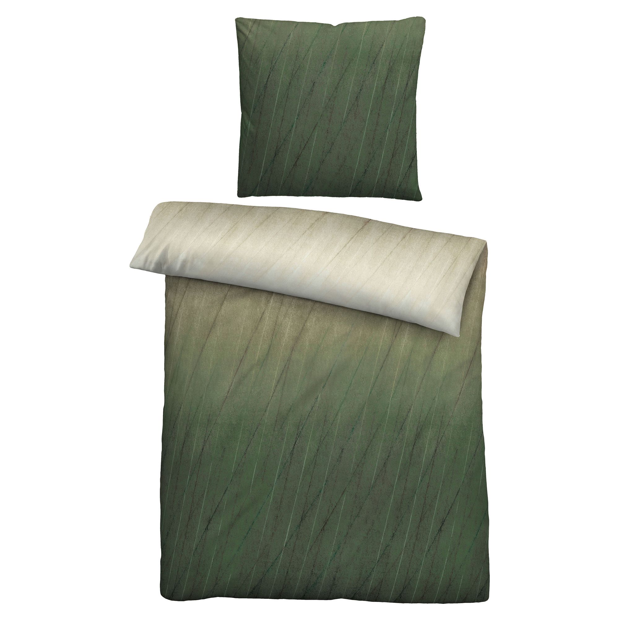 biberna® Bettwäsche Farbverlauf Baumwoll Feinbiber Einzelbett, 2tlg.