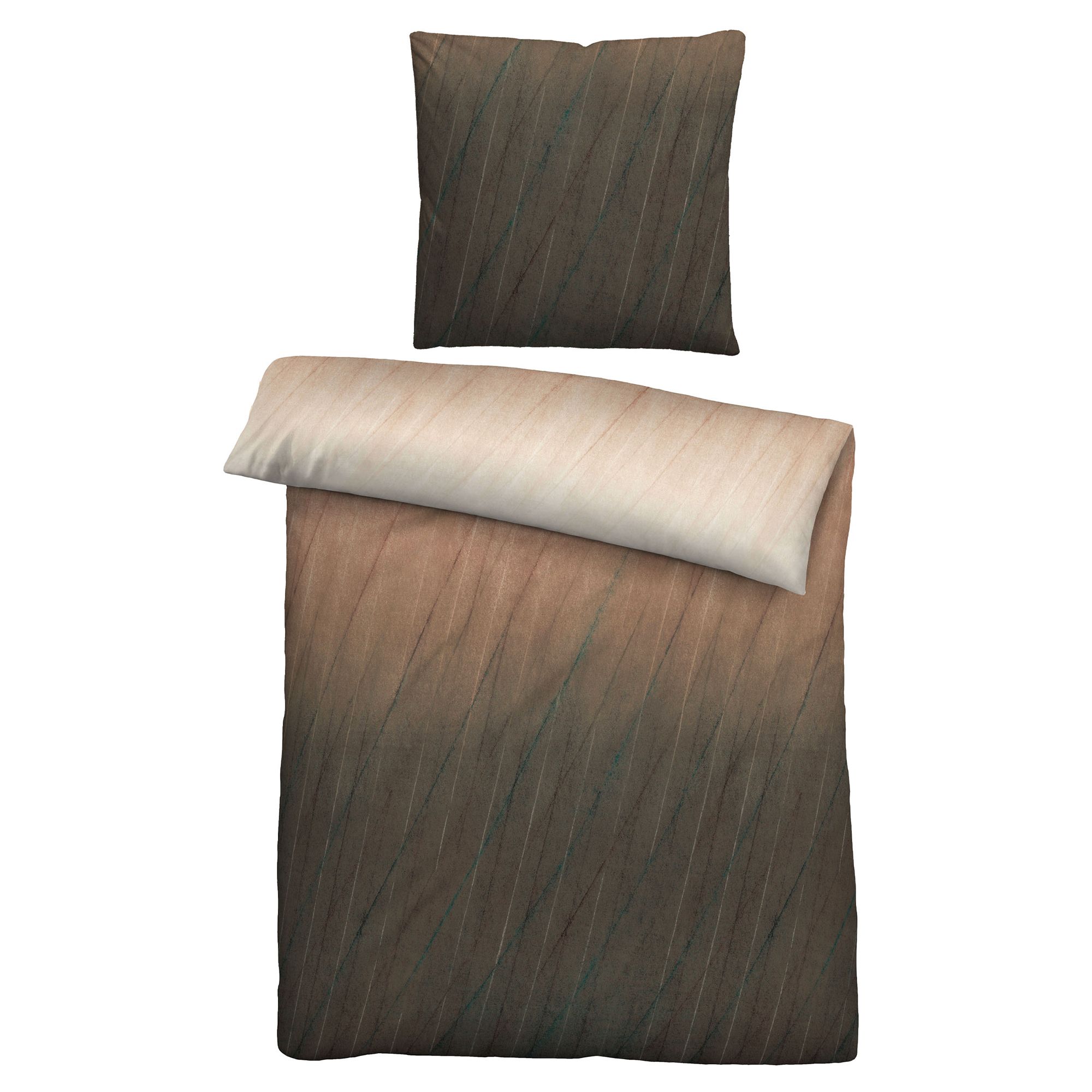 biberna® Bettwäsche Farbverlauf Baumwoll Feinbiber Einzelbett, 2tlg.