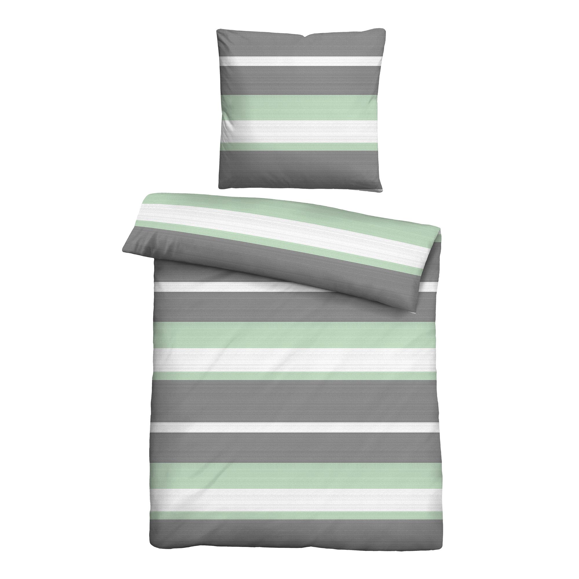 Castell® Bettwäsche Querstreifen Baumwoll Edelflanell Einzelbett, 2tlg.