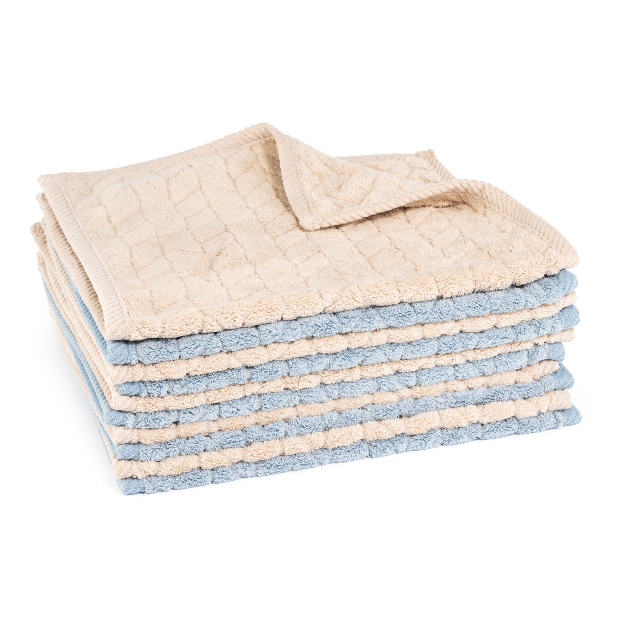 MONT CHALET 10 Gästehandtücher uni Jacquard MF Kuschelplüsch duocolour,ca. 30x50cm