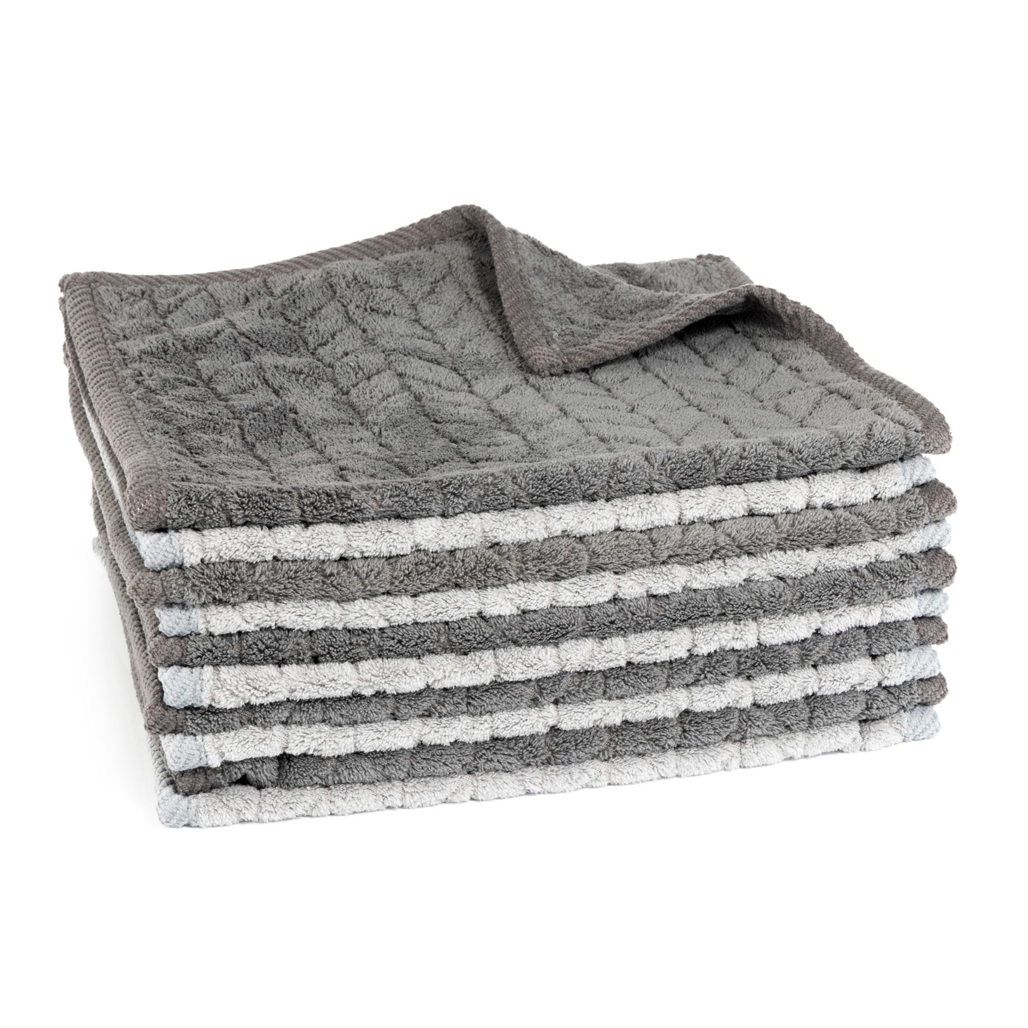 MONT CHALET 10 Gästehandtücher uni Jacquard MF Kuschelplüsch duocolour,ca. 30x50cm