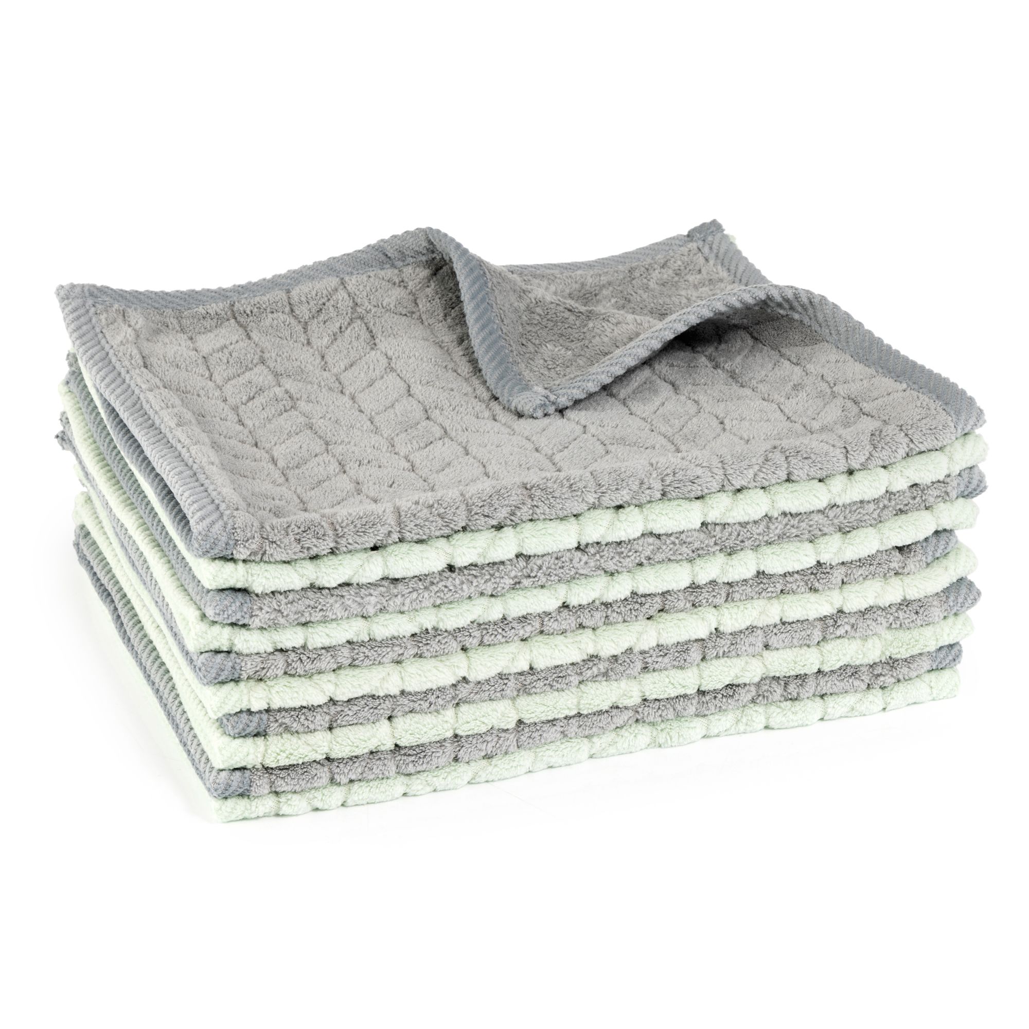 MONT CHALET 10 Gästehandtücher uni Jacquard MF Kuschelplüsch duocolour,ca. 30x50cm