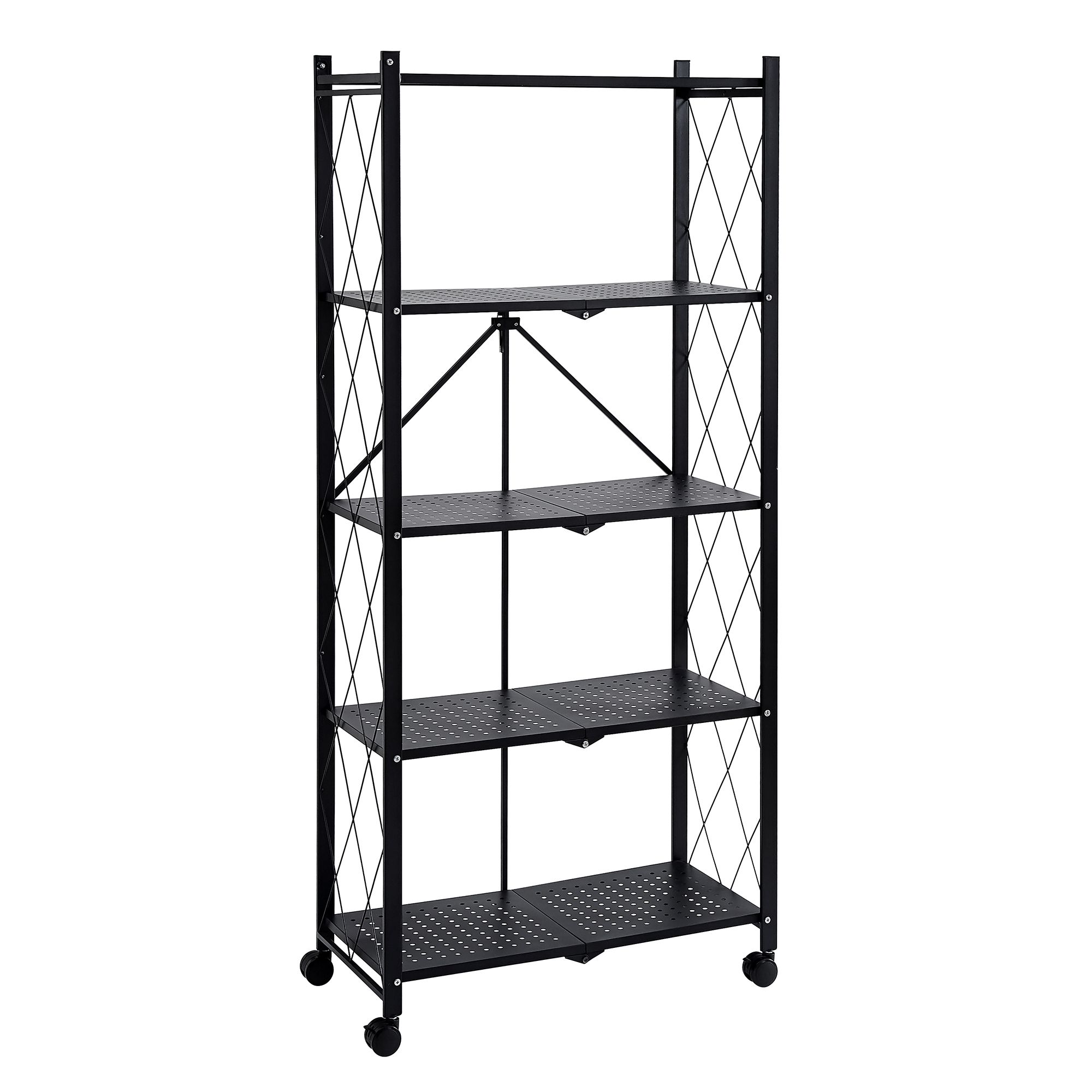 AQURAT Universal-Metallregal zusammenfaltbar robust & belastbar inkl. Transportrollen