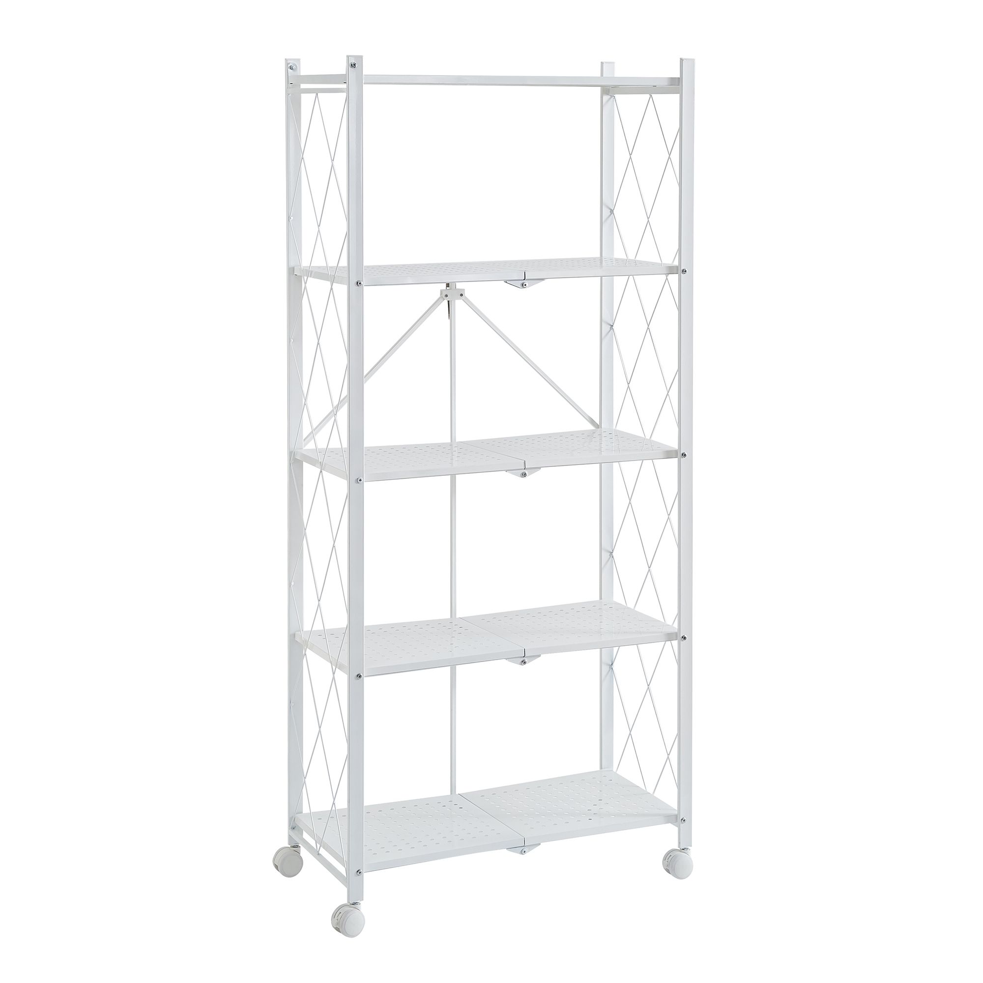 AQURAT Universal-Metallregal zusammenfaltbar robust & belastbar inkl. Transportrollen