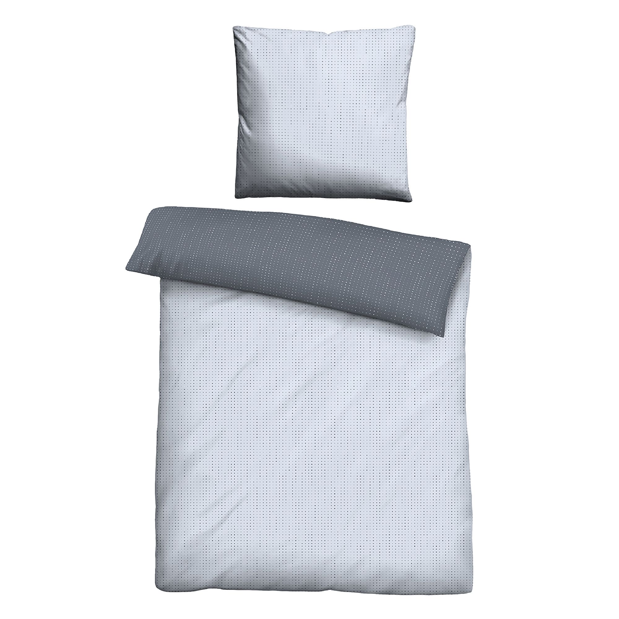 biberna® Wendebettwäsche Punkte Mako-Satin Einzelbett