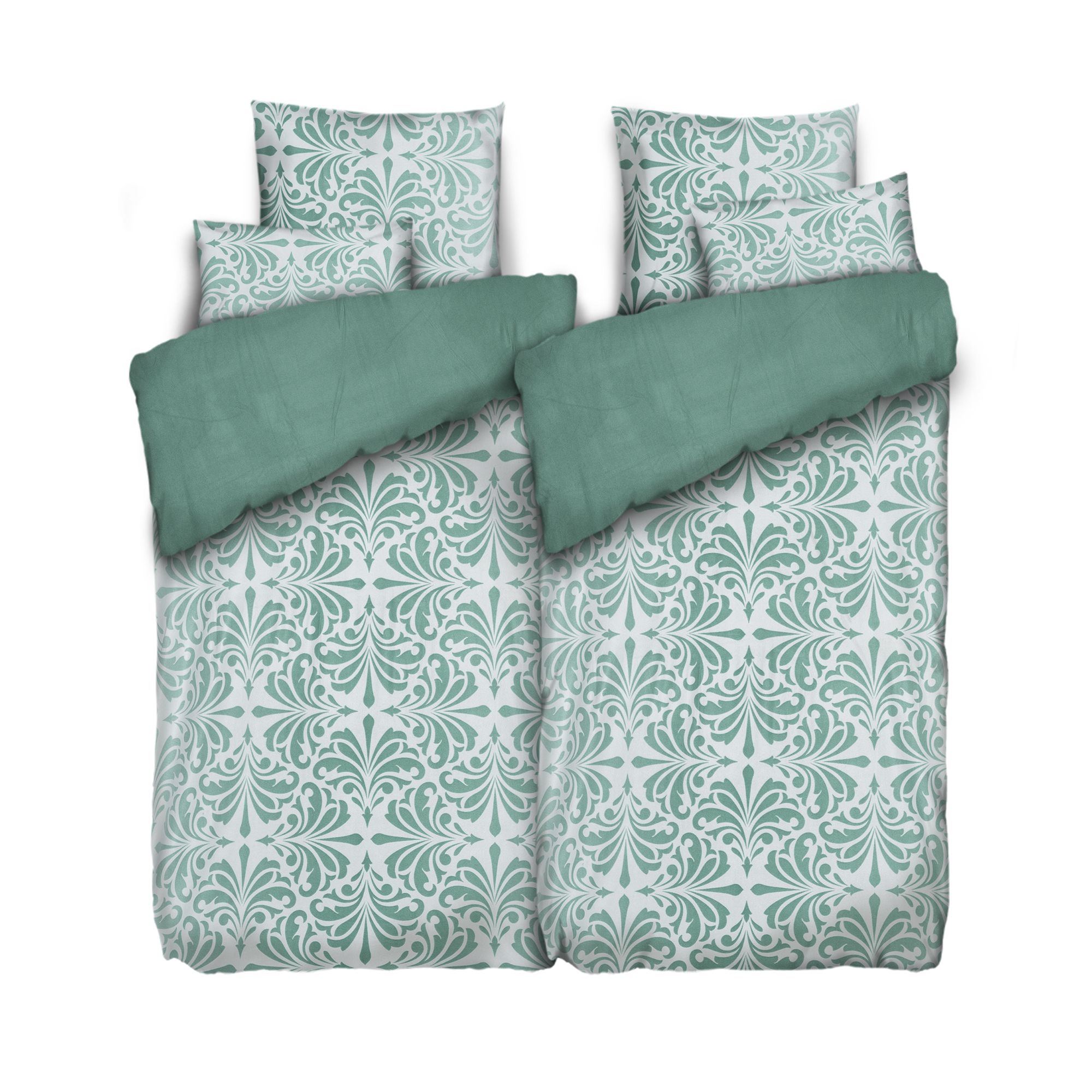 WINTERENGEL Wendebettwäsche Ornament/Farbverlauf Mikrofaser Flanell Doppelbett, 6tlg.