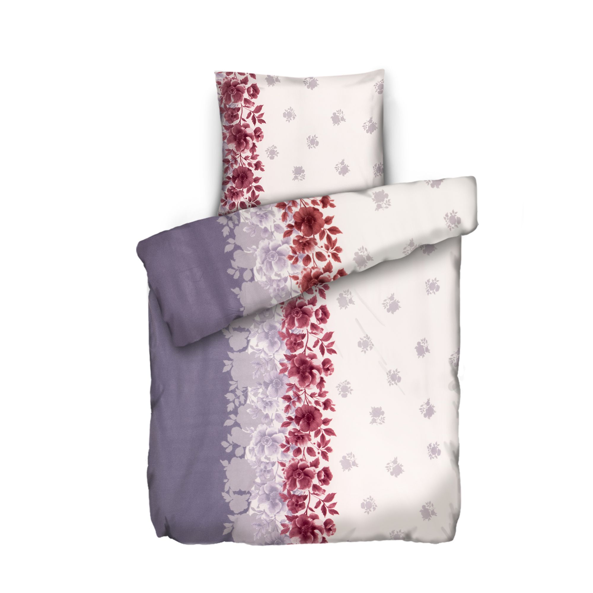 WINTERENGEL Bettwäsche Ranken & Blumen Mikrofaser Flanell Einzelbett, 2tlg.