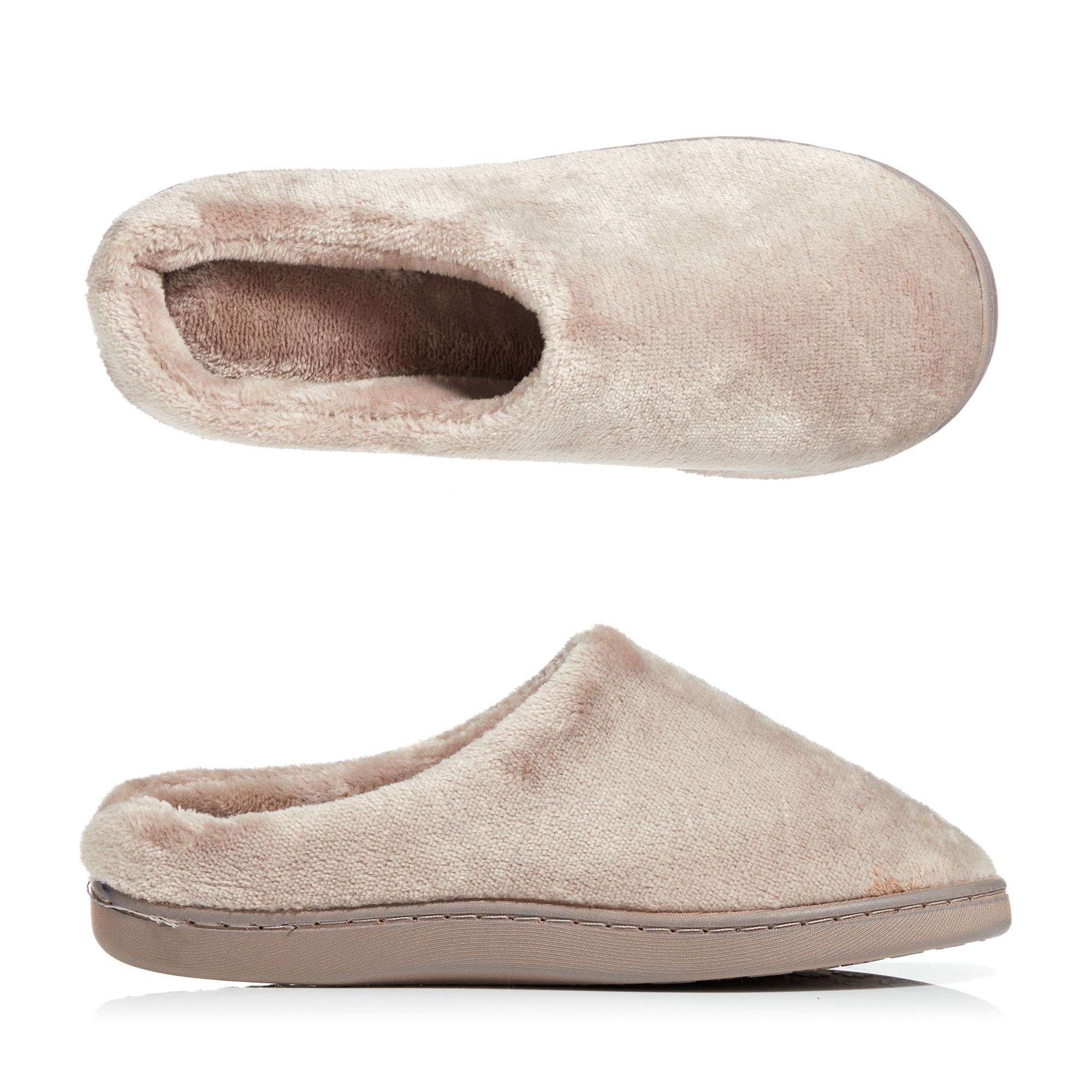 MONT CHALET Damen-Hausschuh uni Mikrofaser Chinchilla weich gepolstert