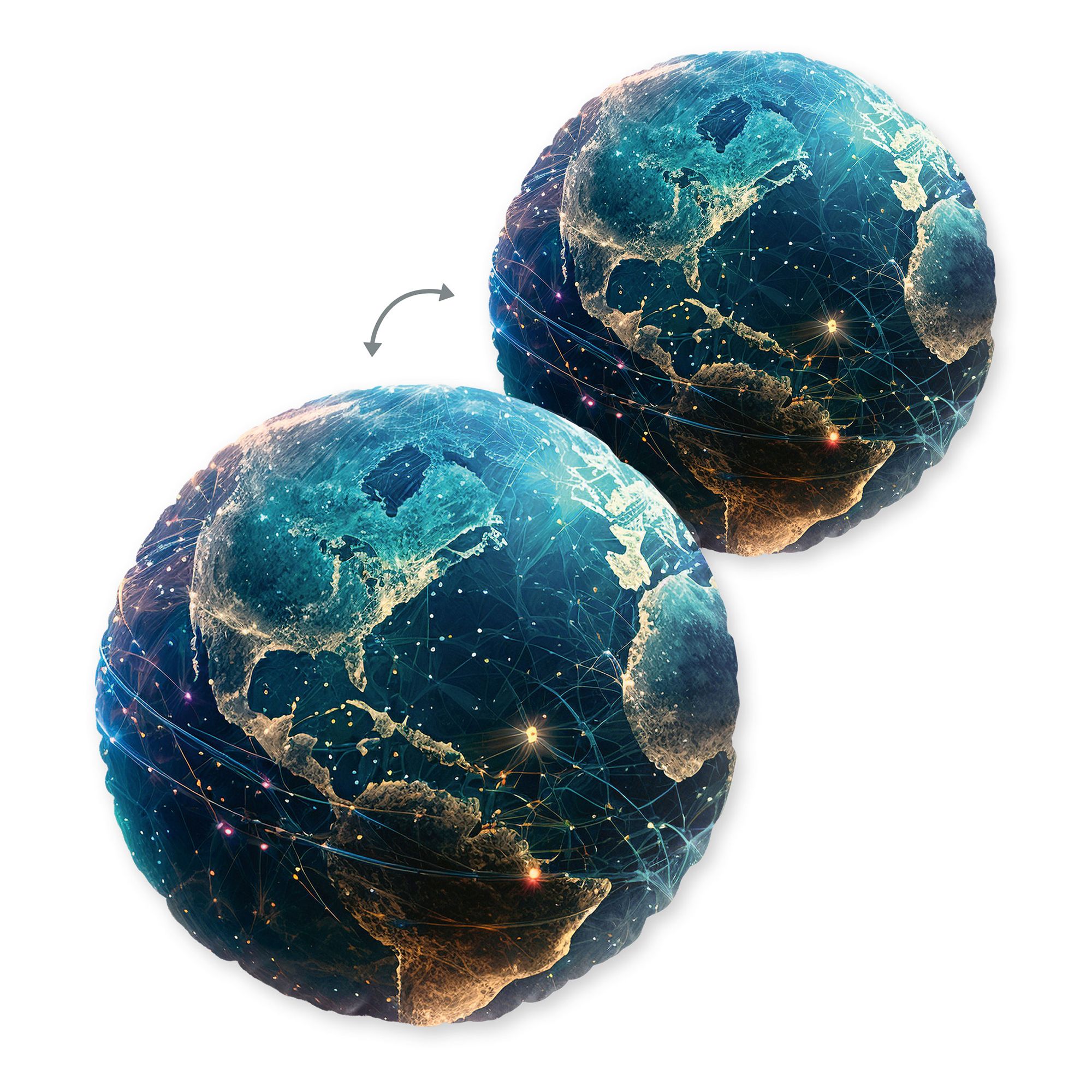 Young Collection Dekokissen Weltkugel waschbar Ø ca. 50cm