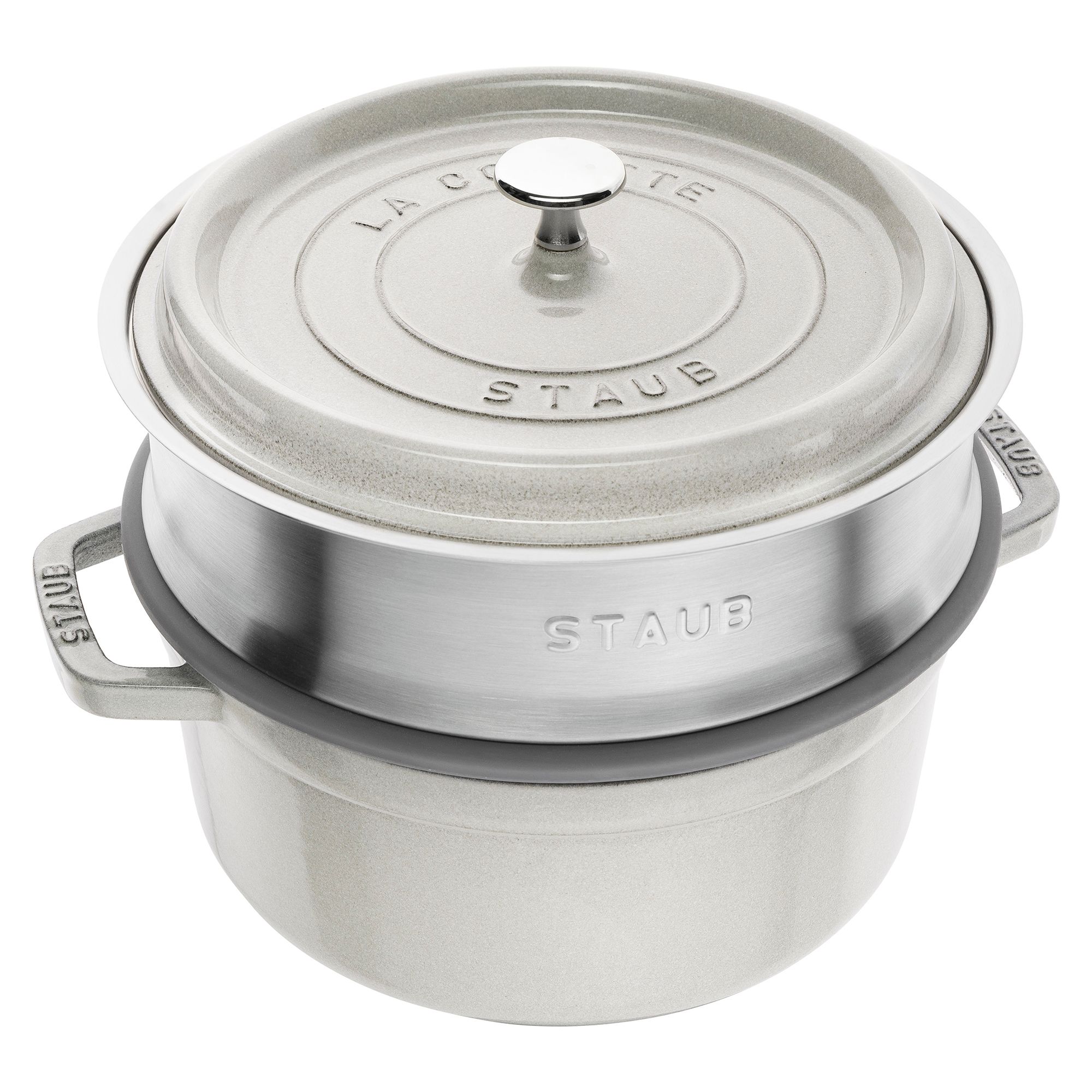 STAUB® Gusseisen La Cocotte Ø24cm inkl. Dämpfeinsatz aus Edelstahl