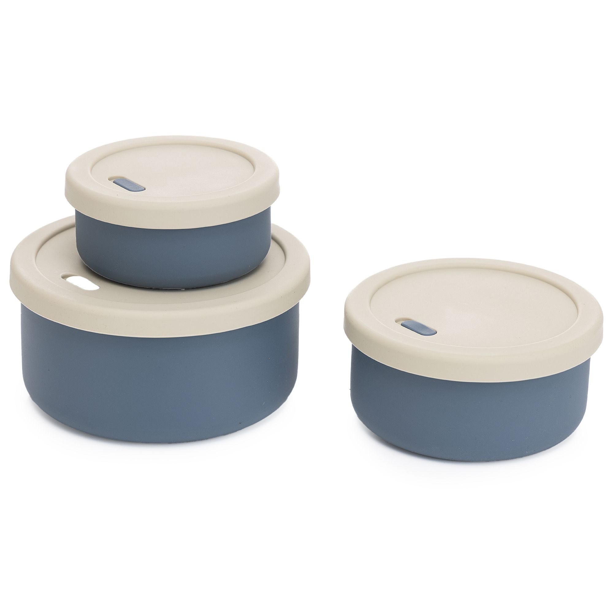 COOK'S ESSENTIALS Lunchbox Set aus Silikon 3 tlg. Set mit Deckel 300ml, 700ml, 1300ml