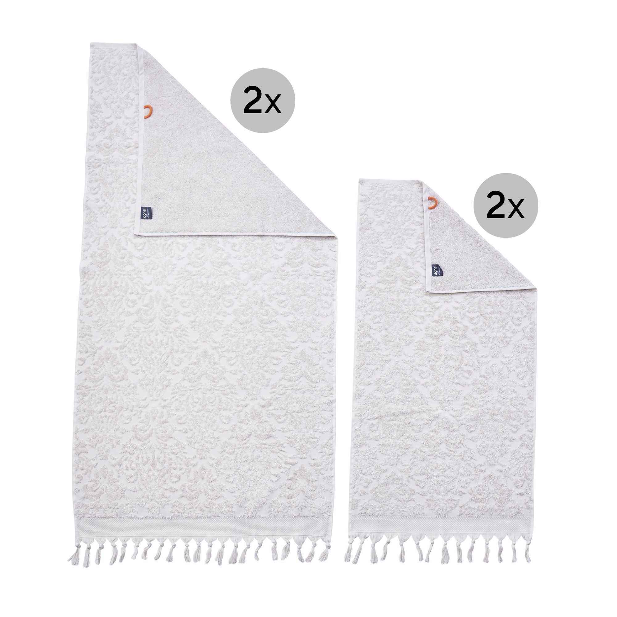 done.® 4tlg. Handtuch-Set PROVENCE ORNAMENTS 100% Baumwolle 50x100cm & 70x140cm