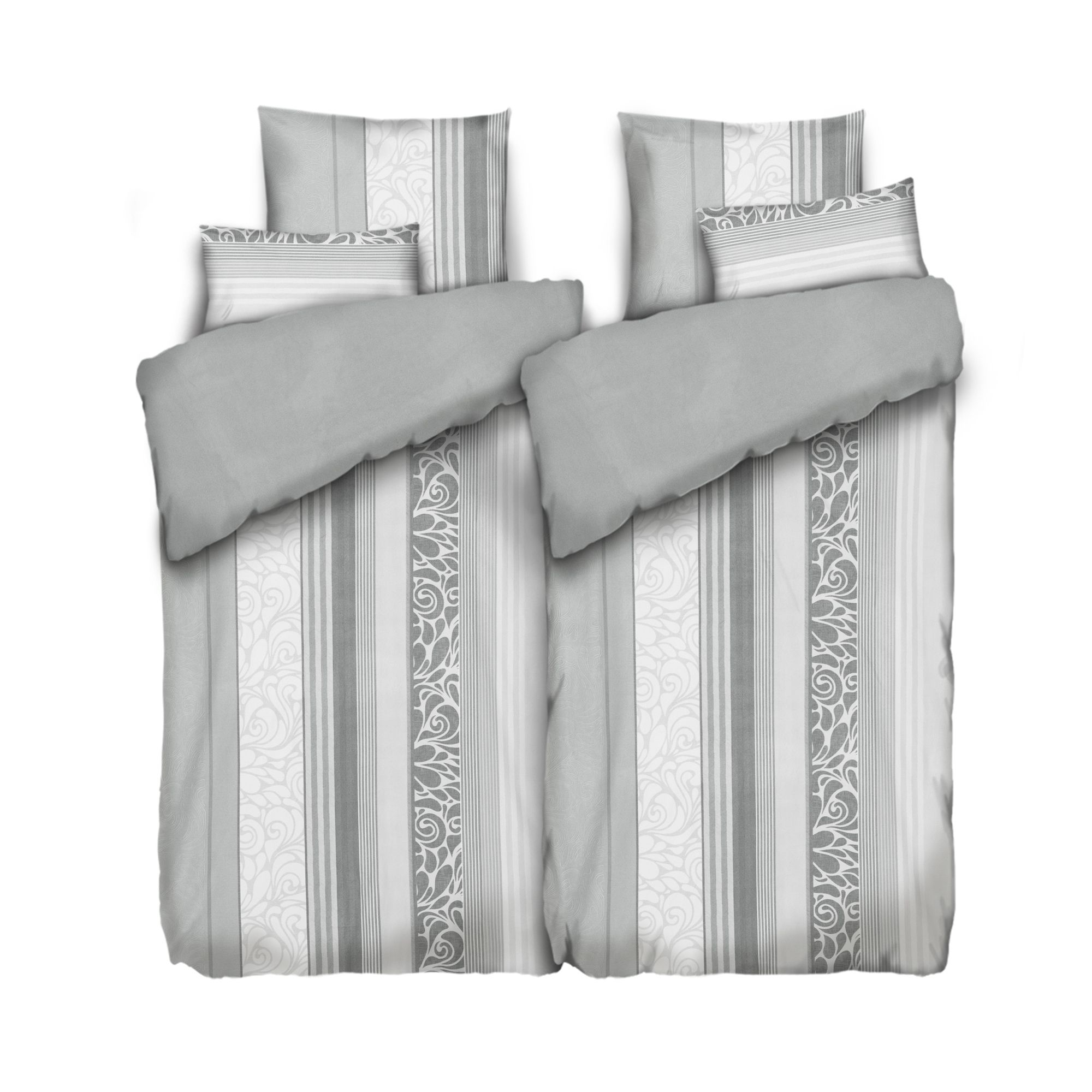 WINTERENGEL Wendebettwäsche geprägte Grafik Mikrofaser Flanell Doppelbett, 6tlg.