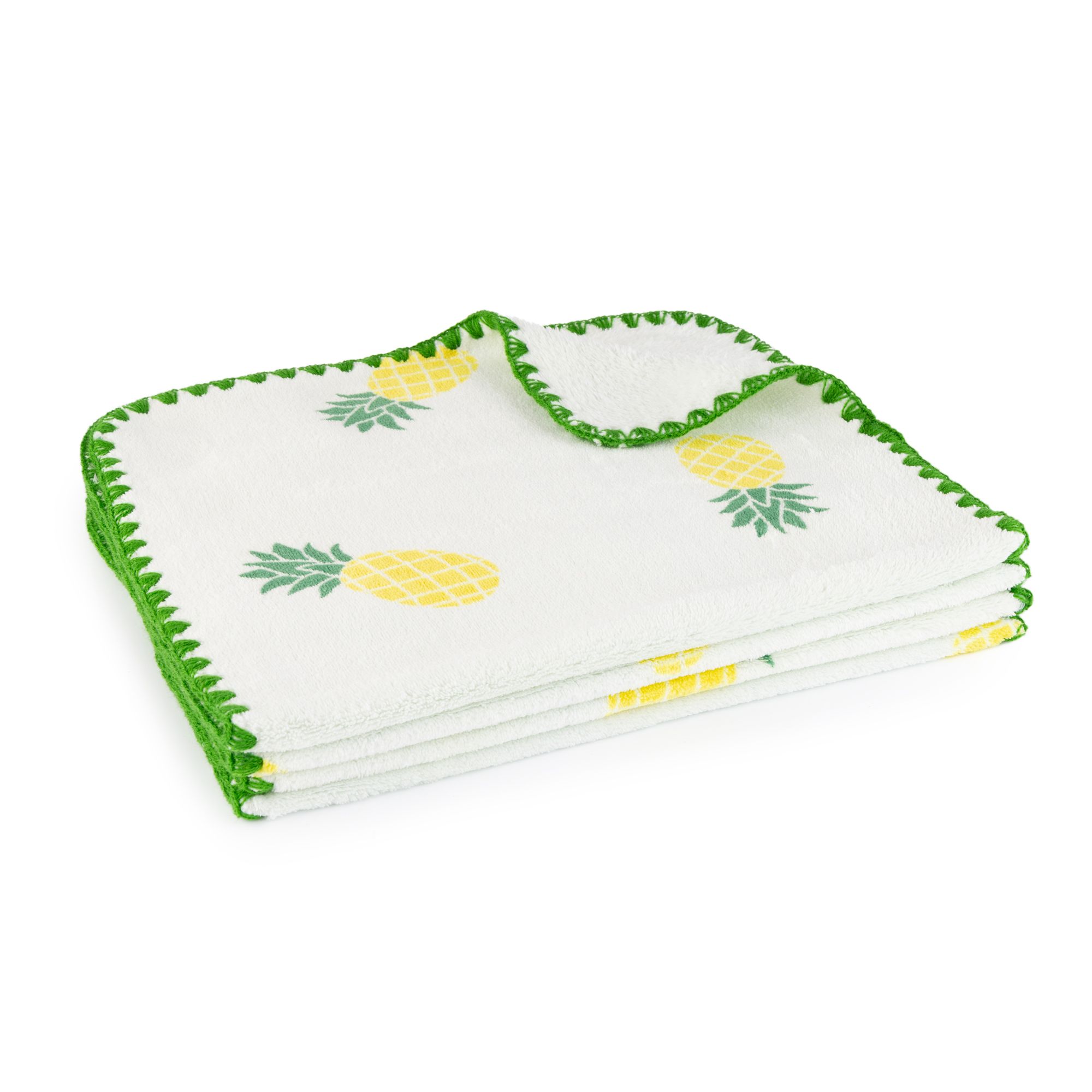 BADIZIO Softdry 4 Gästehandtücher Früchte weich & saugstark Kettelnaht, 30x50cm