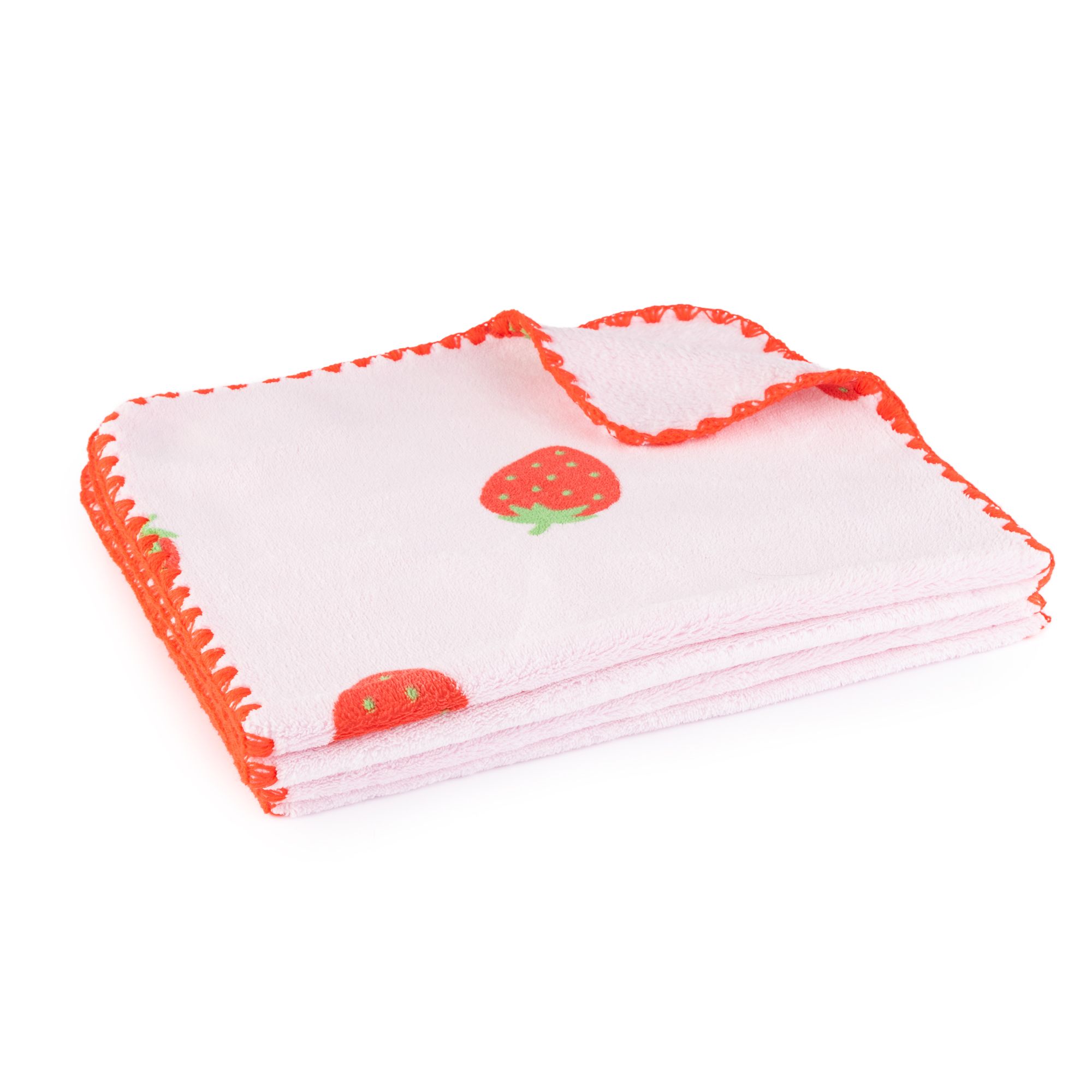 BADIZIO Softdry 4 Gästehandtücher Früchte weich & saugstark Kettelnaht, 30x50cm