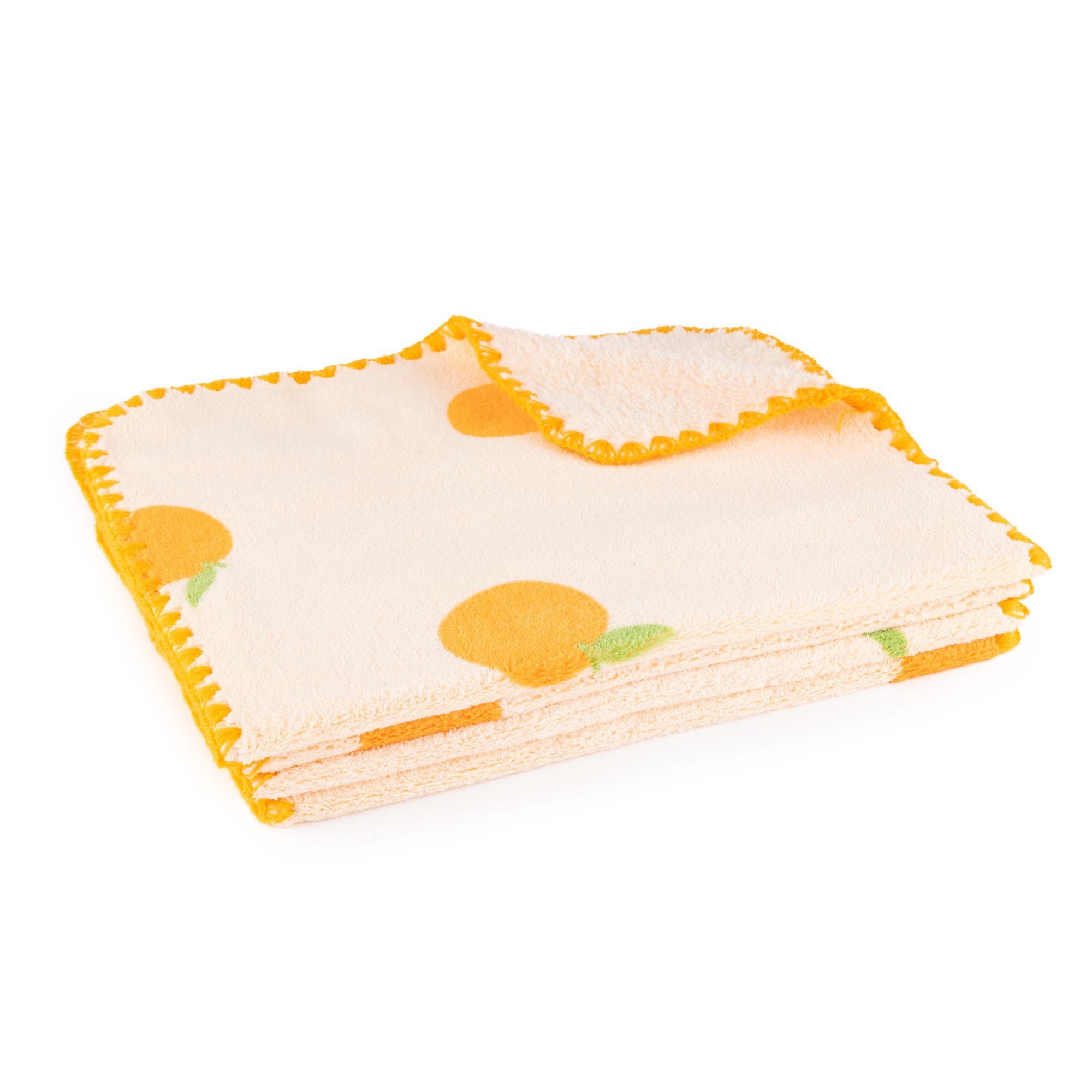 BADIZIO Softdry 4 Gästehandtücher Früchte weich & saugstark Kettelnaht, 30x50cm