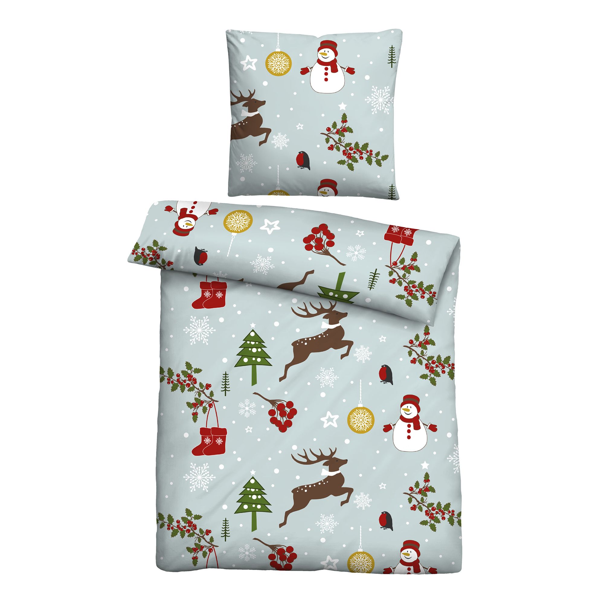 Castell® Bettwäsche Weihnachten Baumwoll Feinbiber Einzelbett, 2tlg.