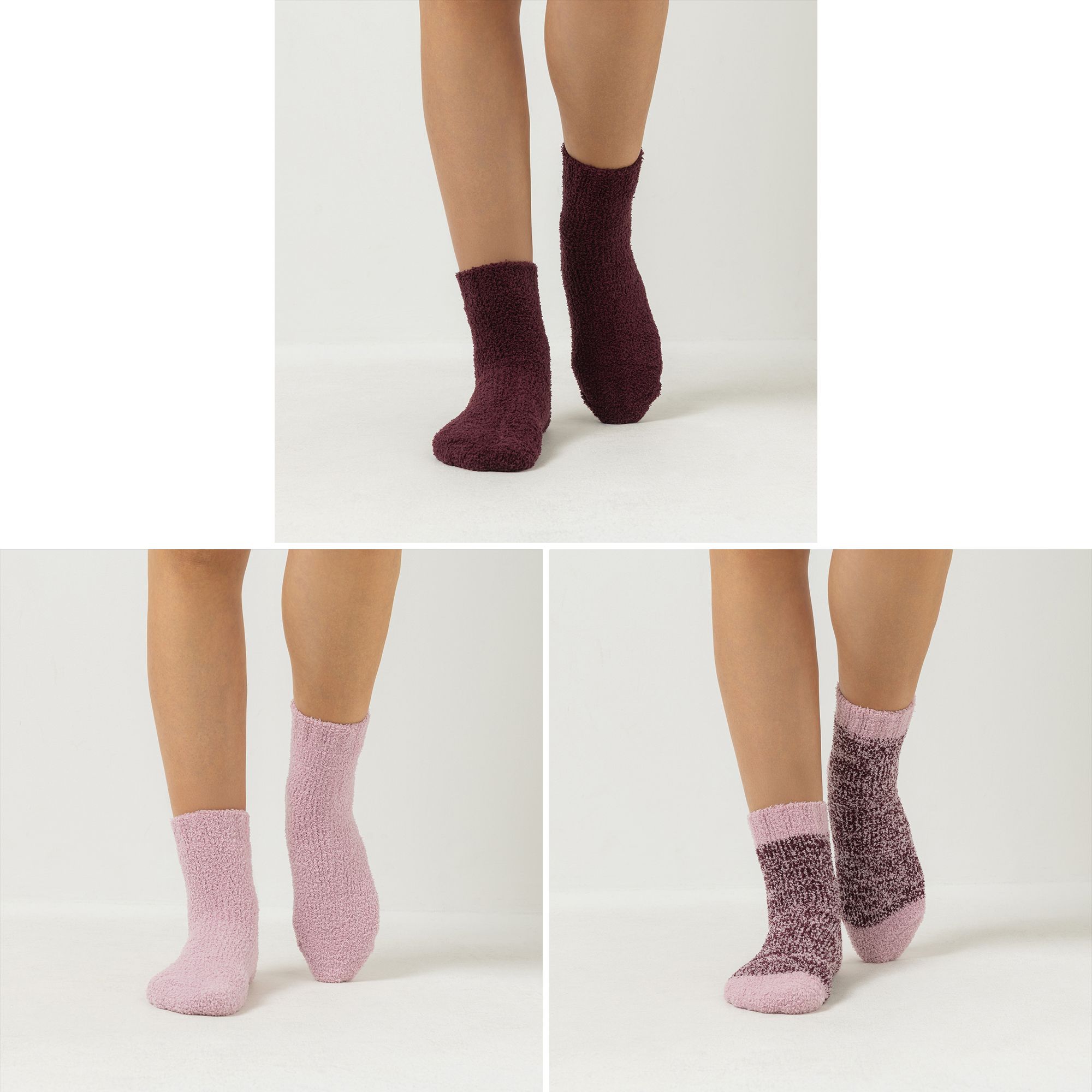 COZEE HOME Kuschelsocken 3er-Pack MF Fluffy Bouclé
