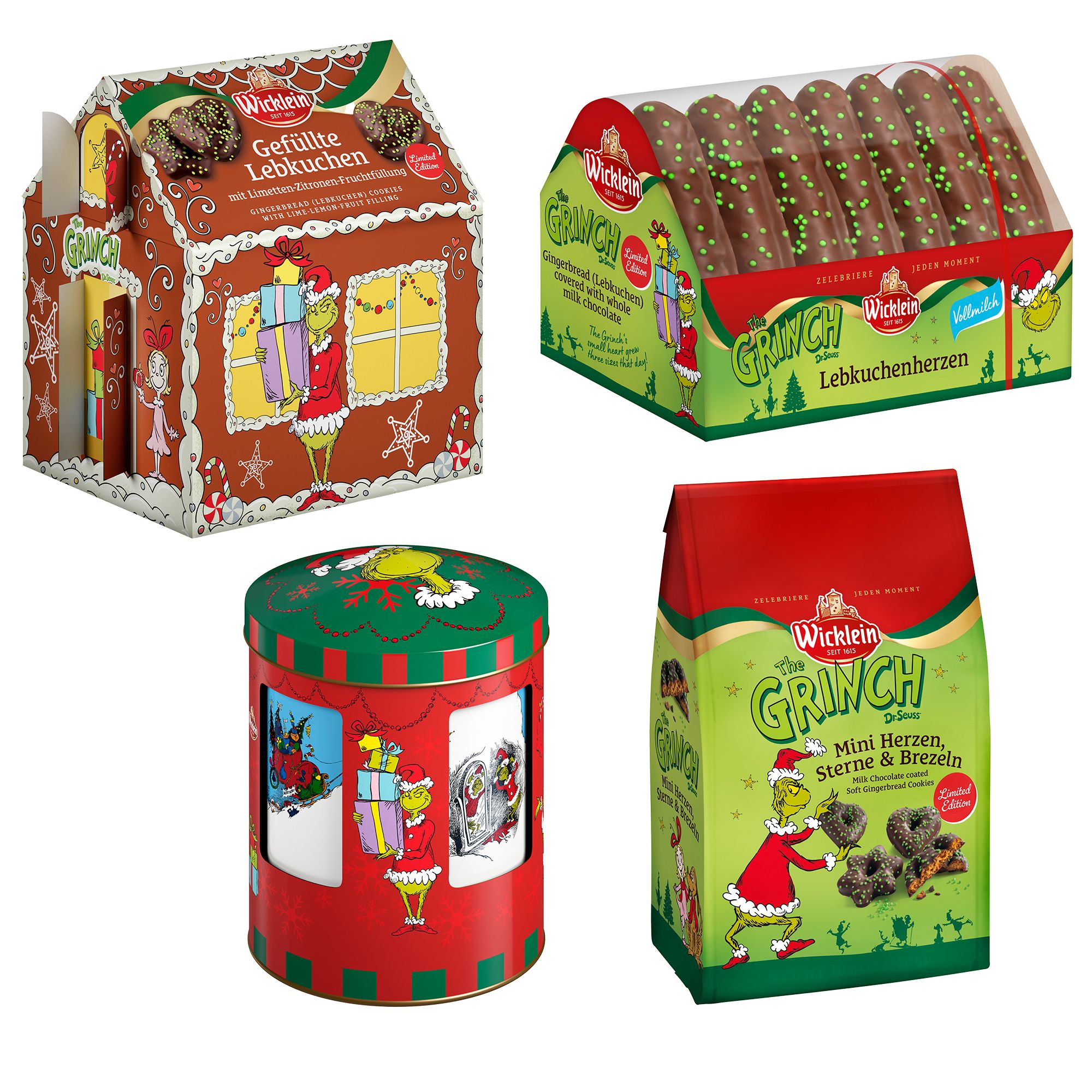 WICKLEIN Wicklein Grinch-Paket 4 versch. Produkte exklusiv bei QVC Inhalt 915g