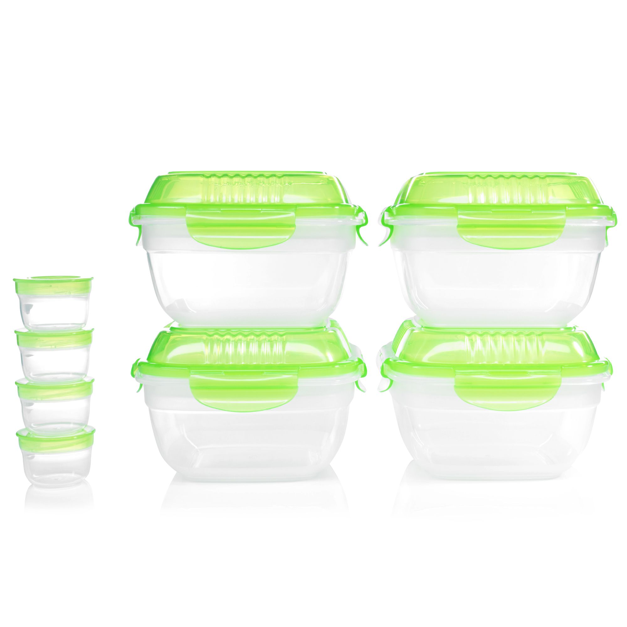 LocknLock 4 Frischhaltedosen je 950ml Volumen inkl. Einlegern und 4 Dipdosen