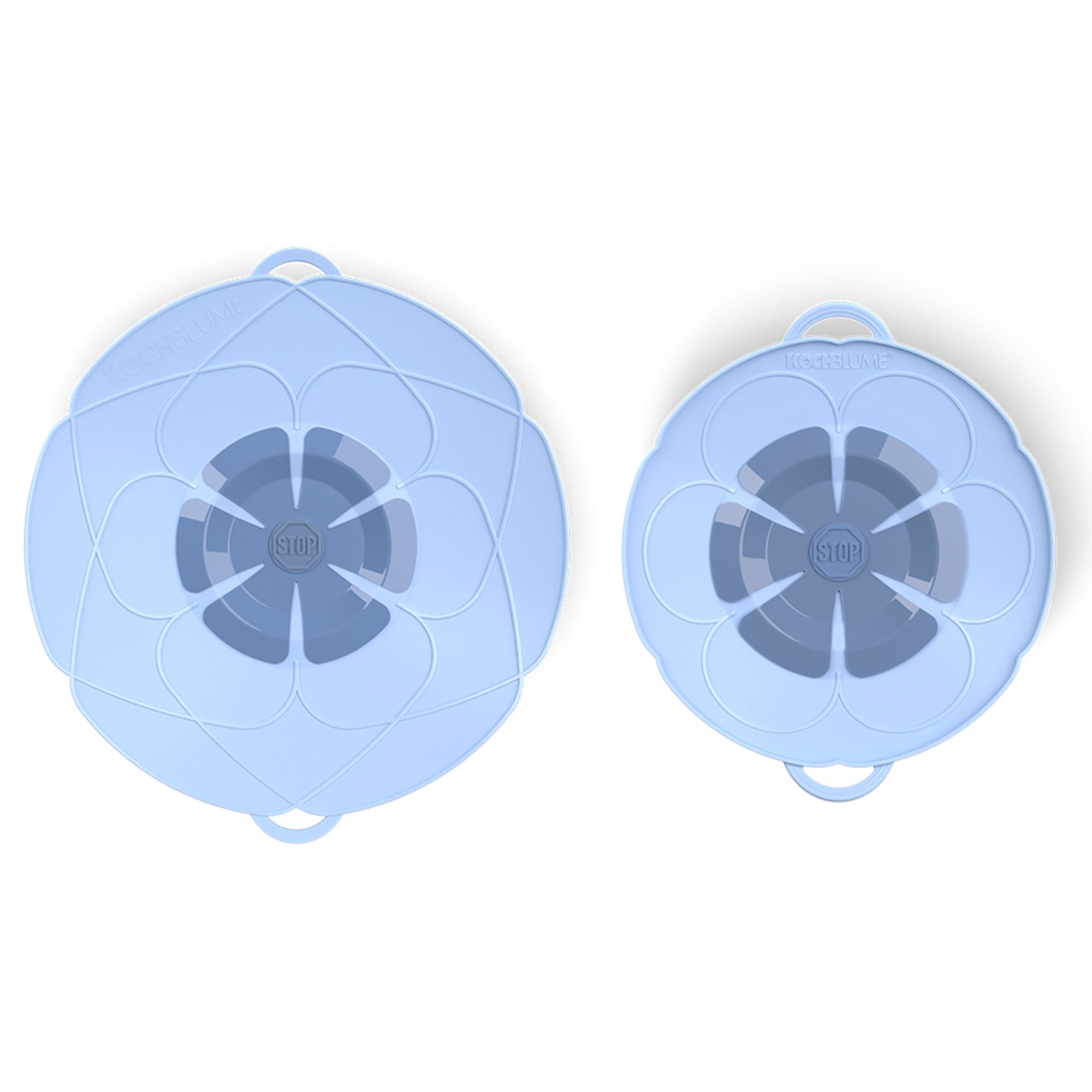 KOCHBLUME® Überkochstopp-Set 1x S, 14-18cm und 1x L, 14-24cm Jubiläums-Edition